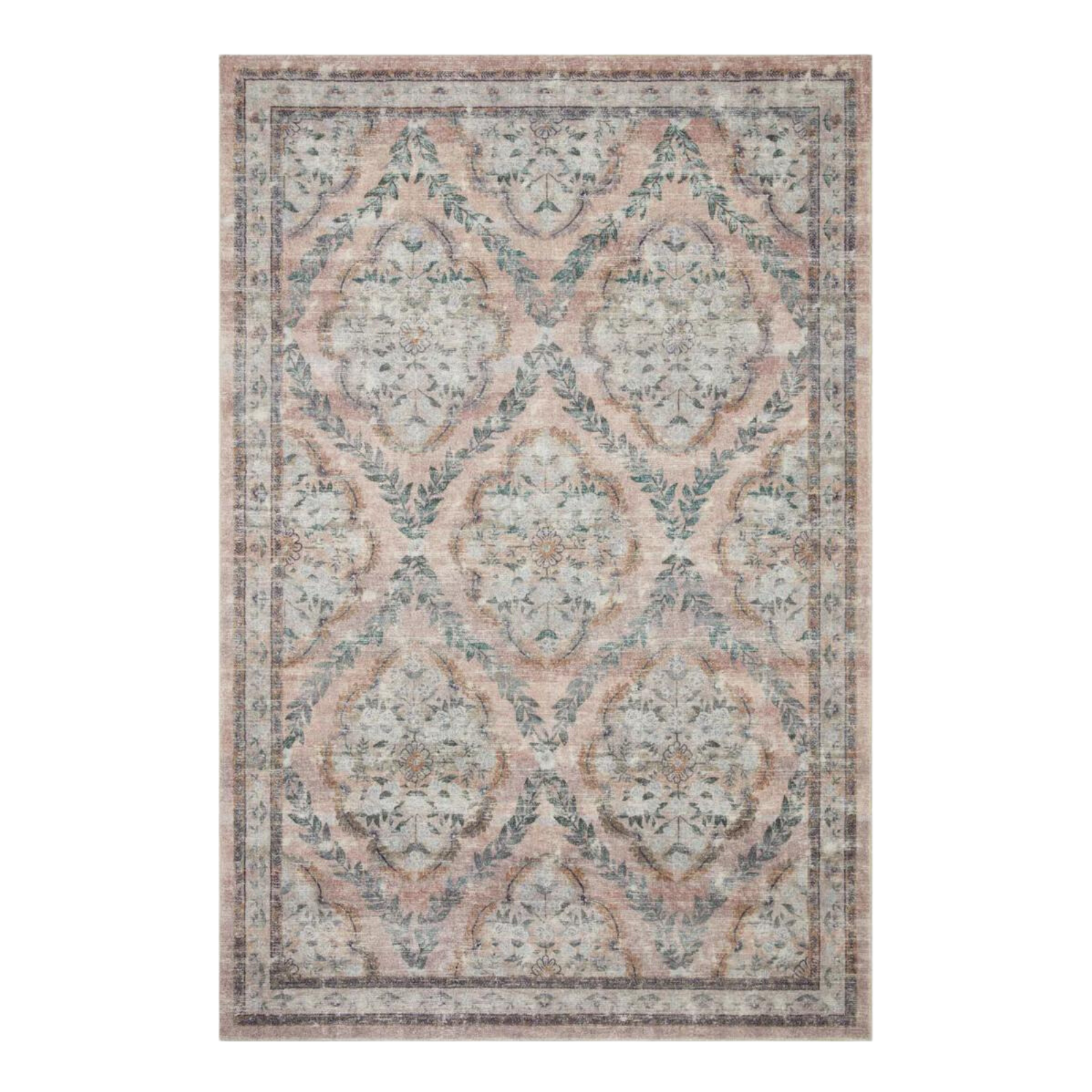 Rifle Paper Co. x Loloi Courtyard Chateau Blush Rug 3-patterned rugs Loloi