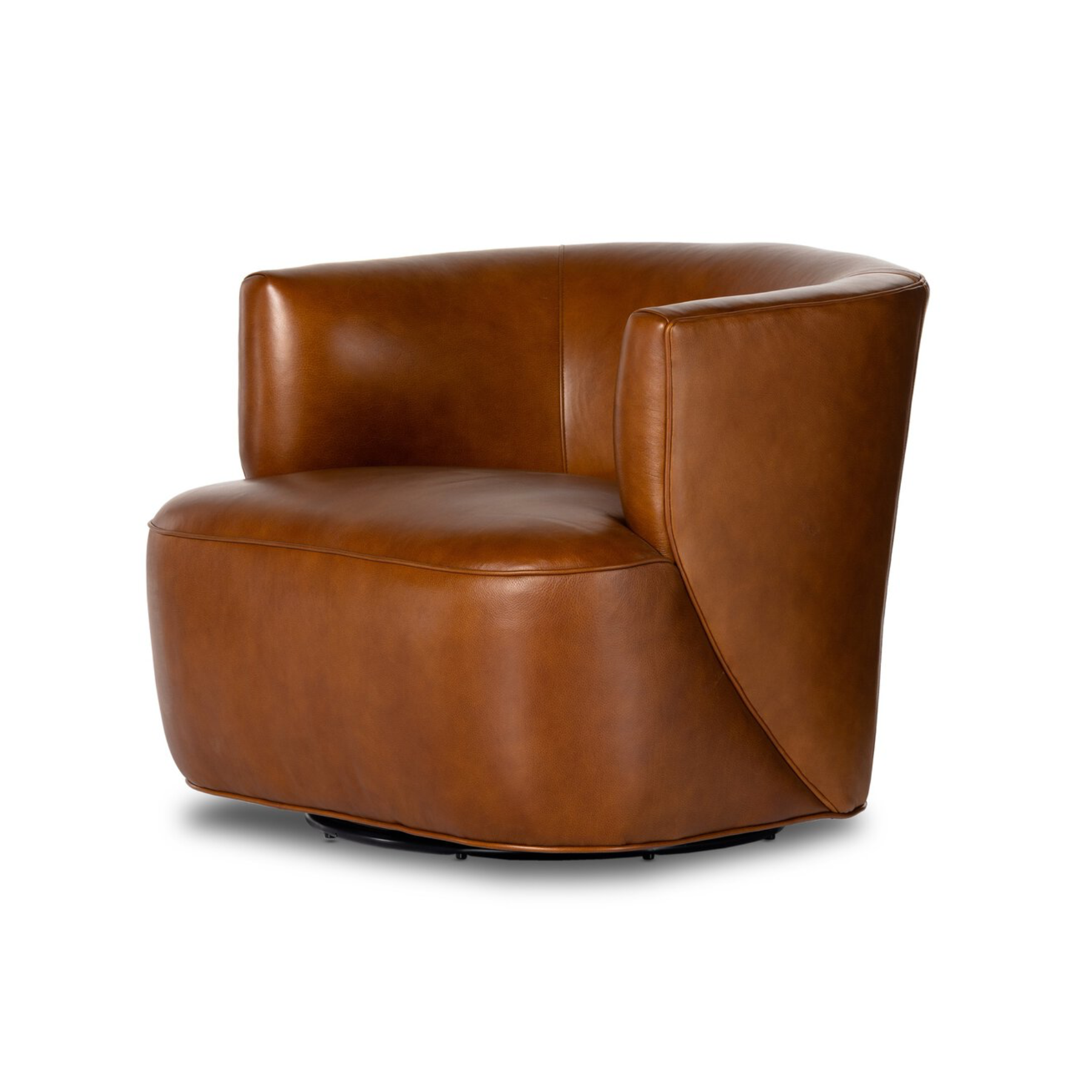 Mila Swivel Chair Four Hands Riviera Cognac