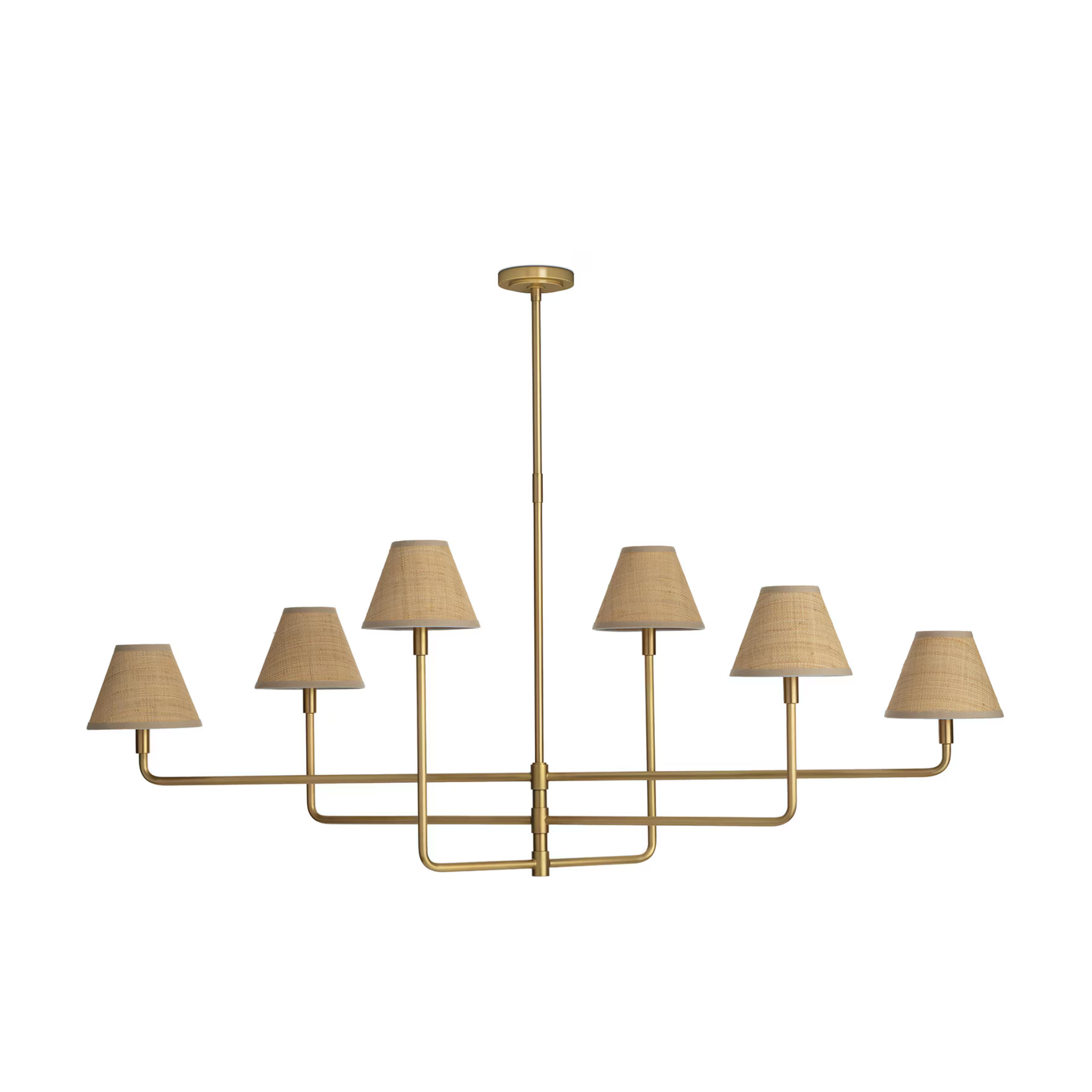 Polly Metal Chandelier - Brass/Rattan LIGHTING - chandelier Regina Andrew
