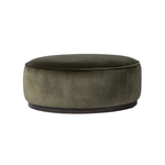 Sinclair Large Round Ottoman Ottomans Four Hands Surrey Olive