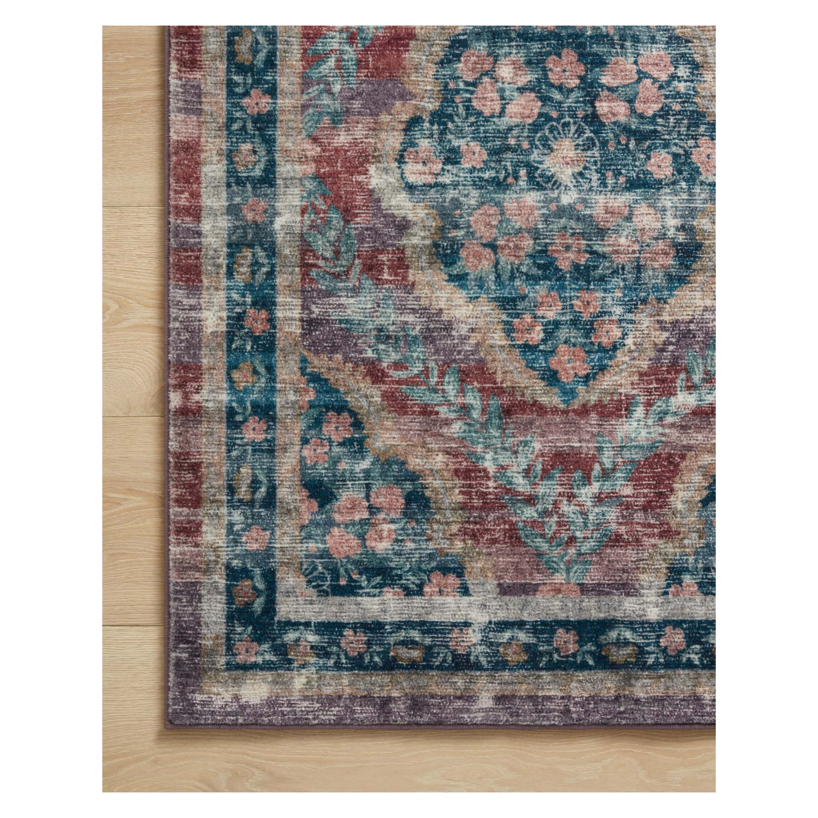 Rifle Paper Co. x Loloi Courtyard Chateau Red Rug 3-patterned rugs Loloi