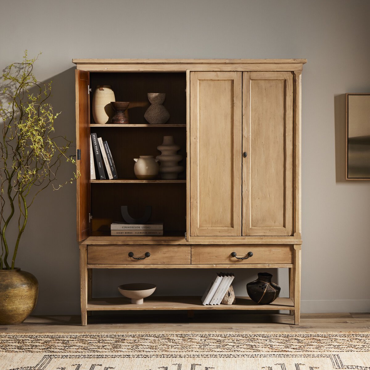 FLOOR MODEL - Brimley Wide Cabinet - Light Pine FURNITURE - floor model Four Hands
