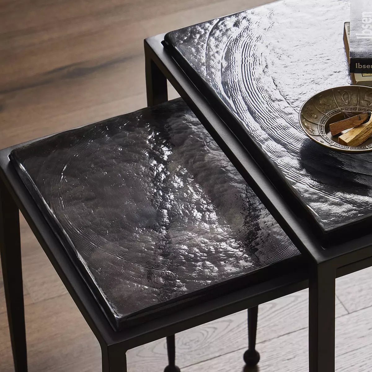 Drew Nesting Tables 5 - c - FURNITURE - accent table - metal Four Hands