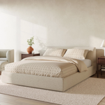 Cello Queen Storage Bed - Lana Sand 13 - FURNITURE - bed EQ3