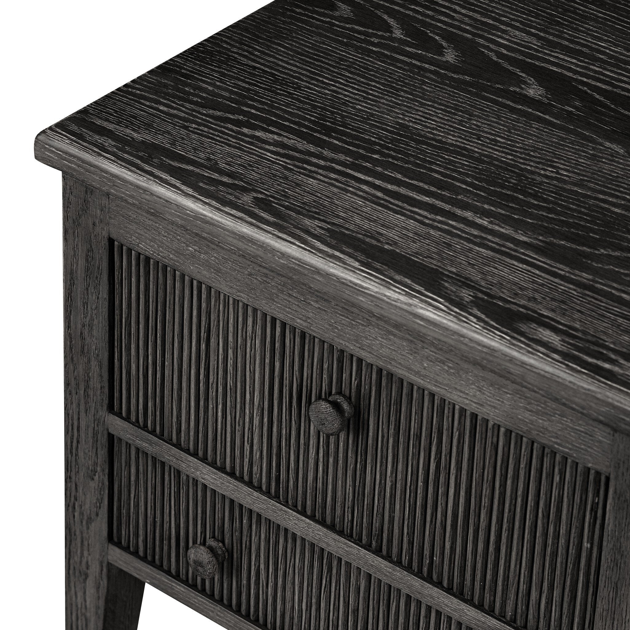 Bush Nightstand - Distressed Black FURNITURE - nightstands Four Hands