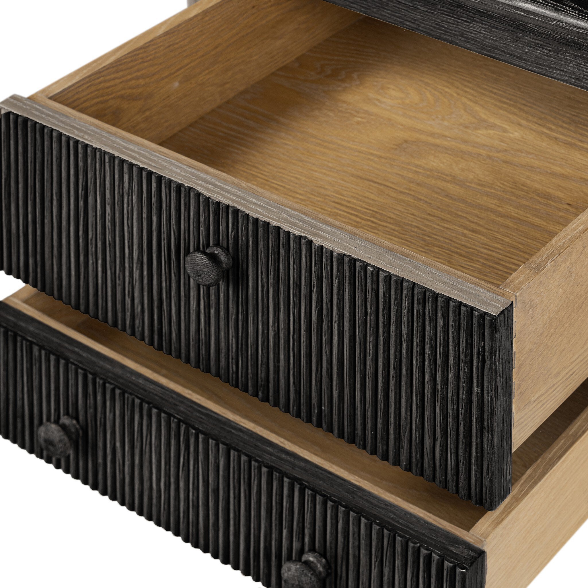 Bush Nightstand - Distressed Black FURNITURE - nightstands Four Hands