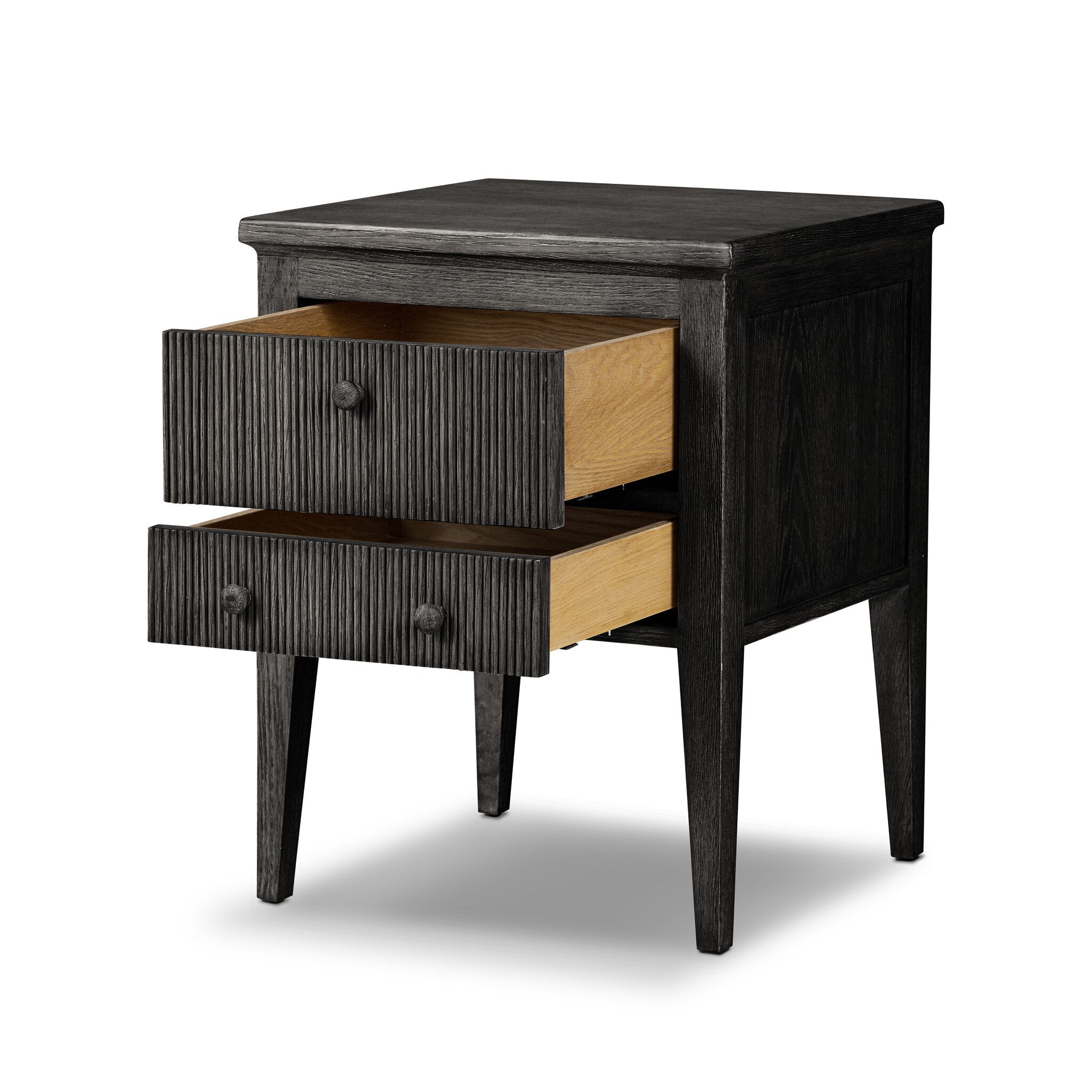 Bush Nightstand - Distressed Black FURNITURE - nightstands Four Hands