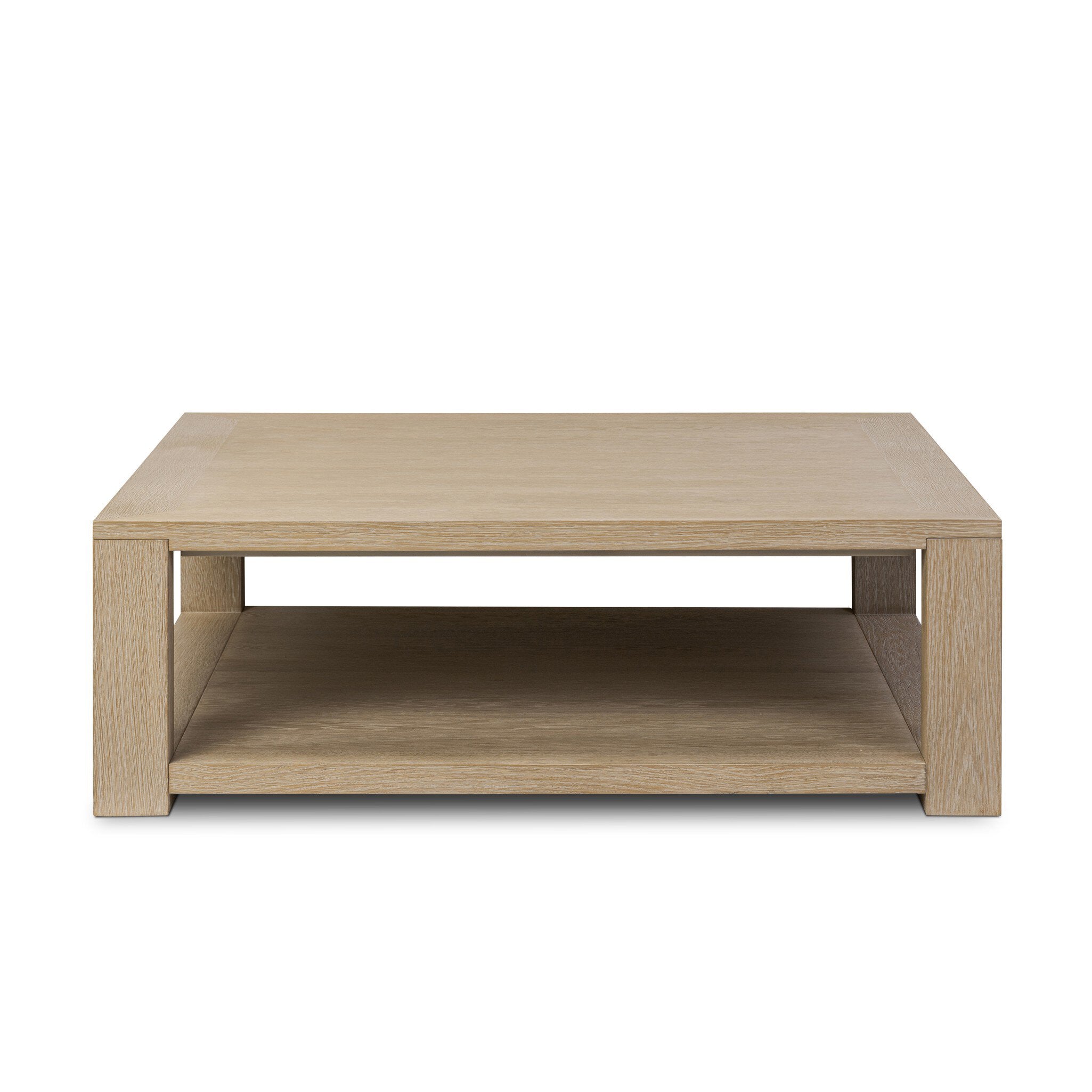 Thomas Square Coffee Table FURNITURE - coffee table Four Hands Bleached Oak Veneer