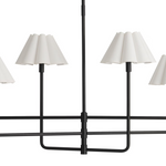 Polly Metal Chandelier - Blackened Brass with White Scalloped Shade Chandelier Regina Andrew