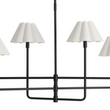 Polly Metal Chandelier - Blackened Brass with White Scalloped Shade Chandelier Regina Andrew