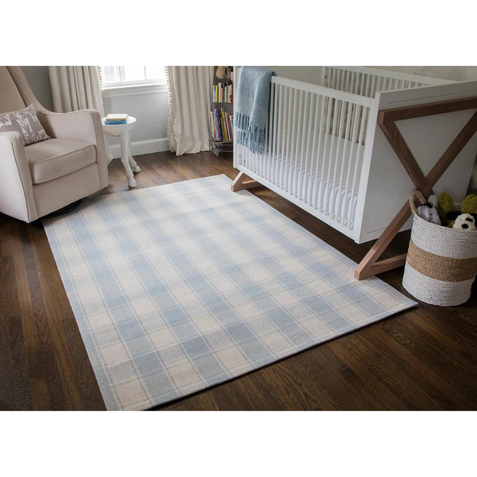 Marlby Tartan Lt. Blue Rug 0-rugs-wool Momeni