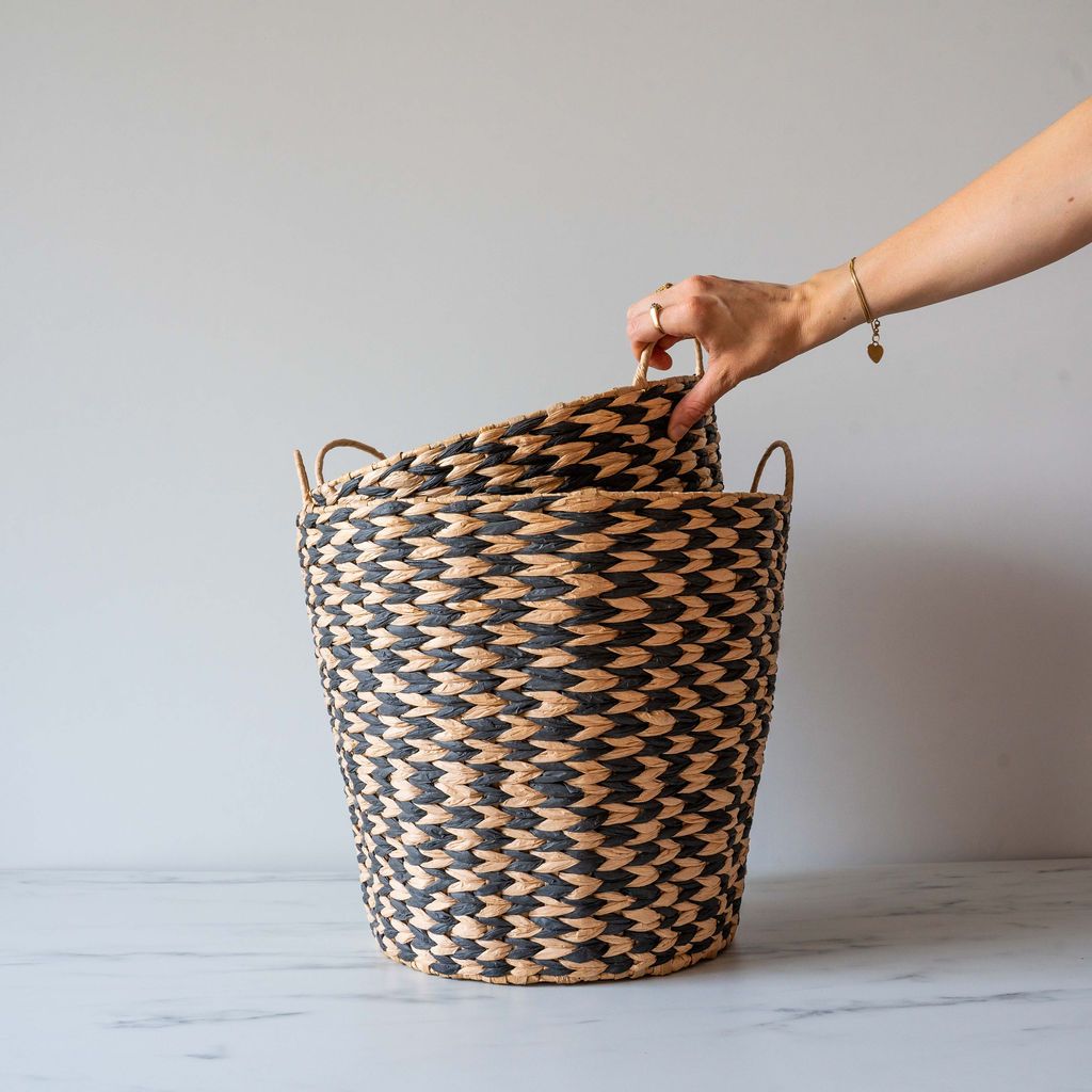 Houndstooth Woven Basket basket Abbott Collection