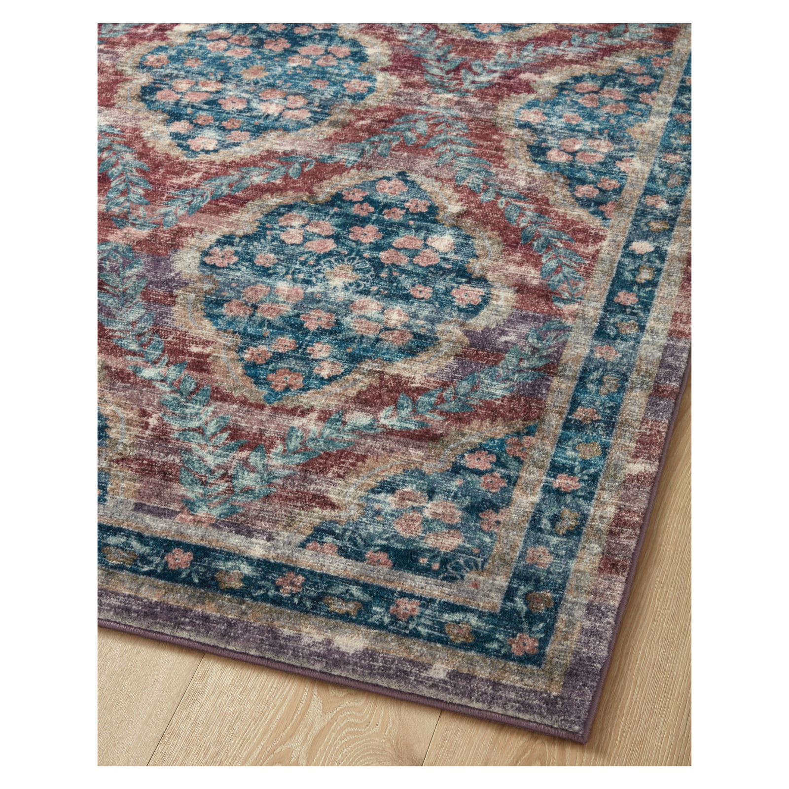 Rifle Paper Co. x Loloi Courtyard Chateau Red Rug 3-patterned rugs Loloi