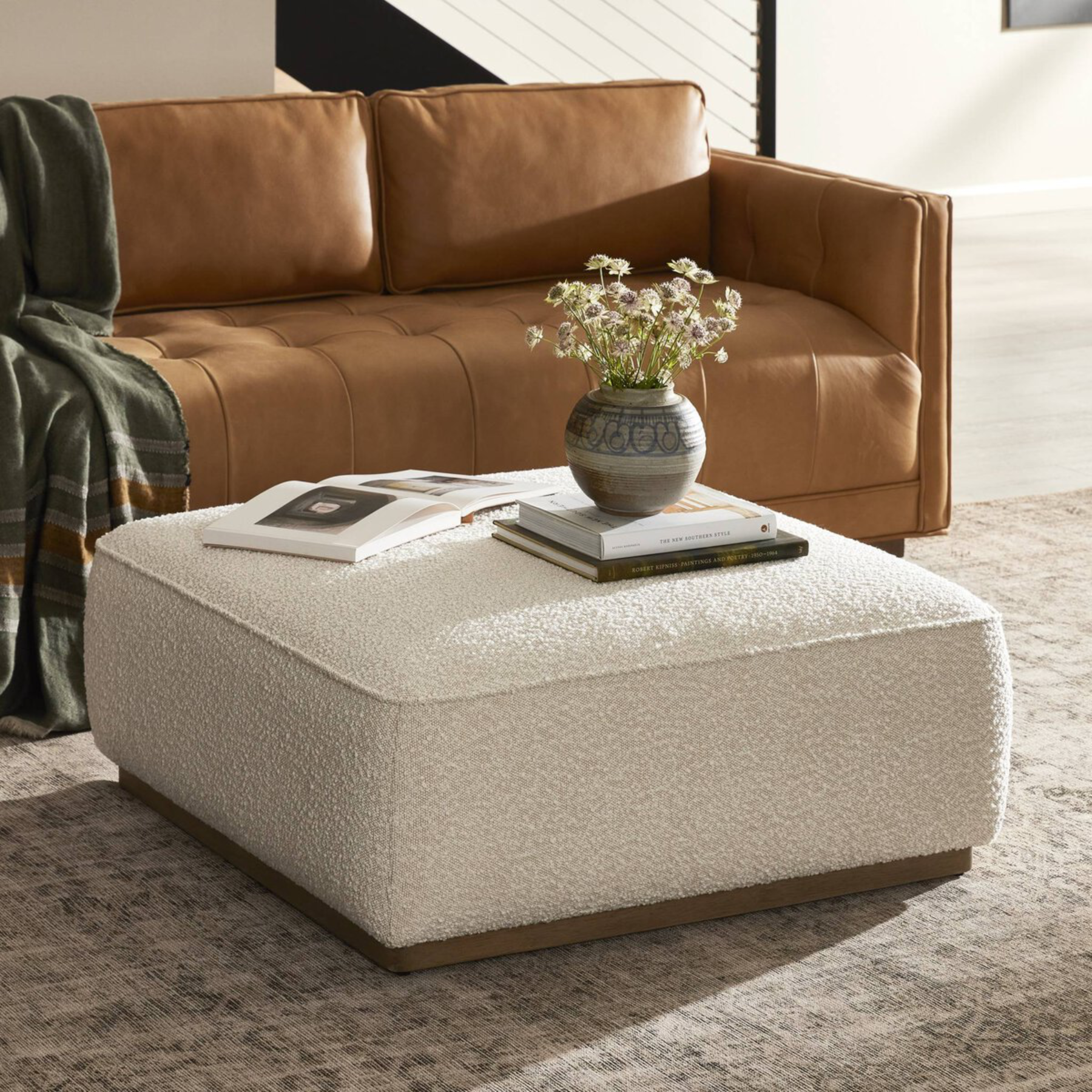 Sinclair Square Ottoman-36" FURNITURE - ottoman Four Hands