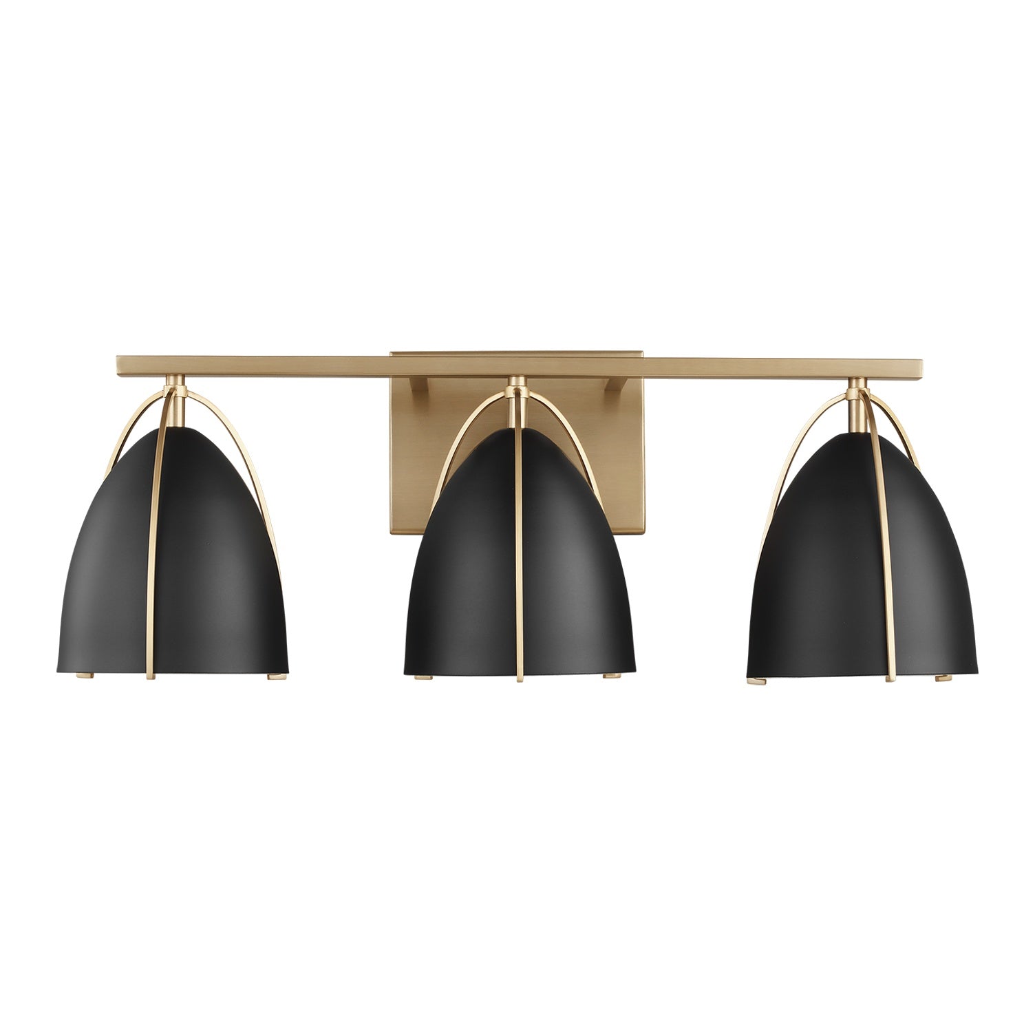 Norman Three Light Wall / Bath LIGHTING - vanity Visual Comfort Midnight Black Satin Brass