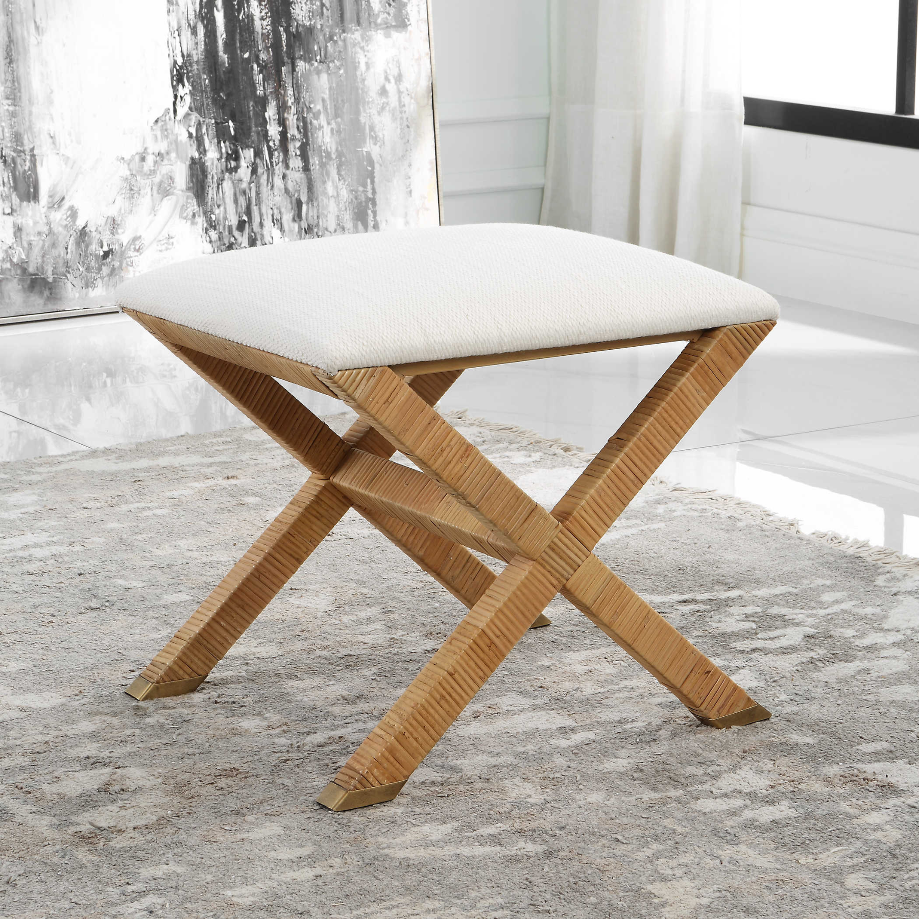 FLOOR MODEL - Taffeta Small Bench FURNITURE - floor model Uttermost