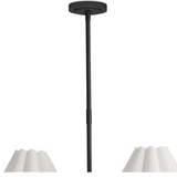 Polly Metal Chandelier - Blackened Brass with White Scalloped Shade Chandelier Regina Andrew