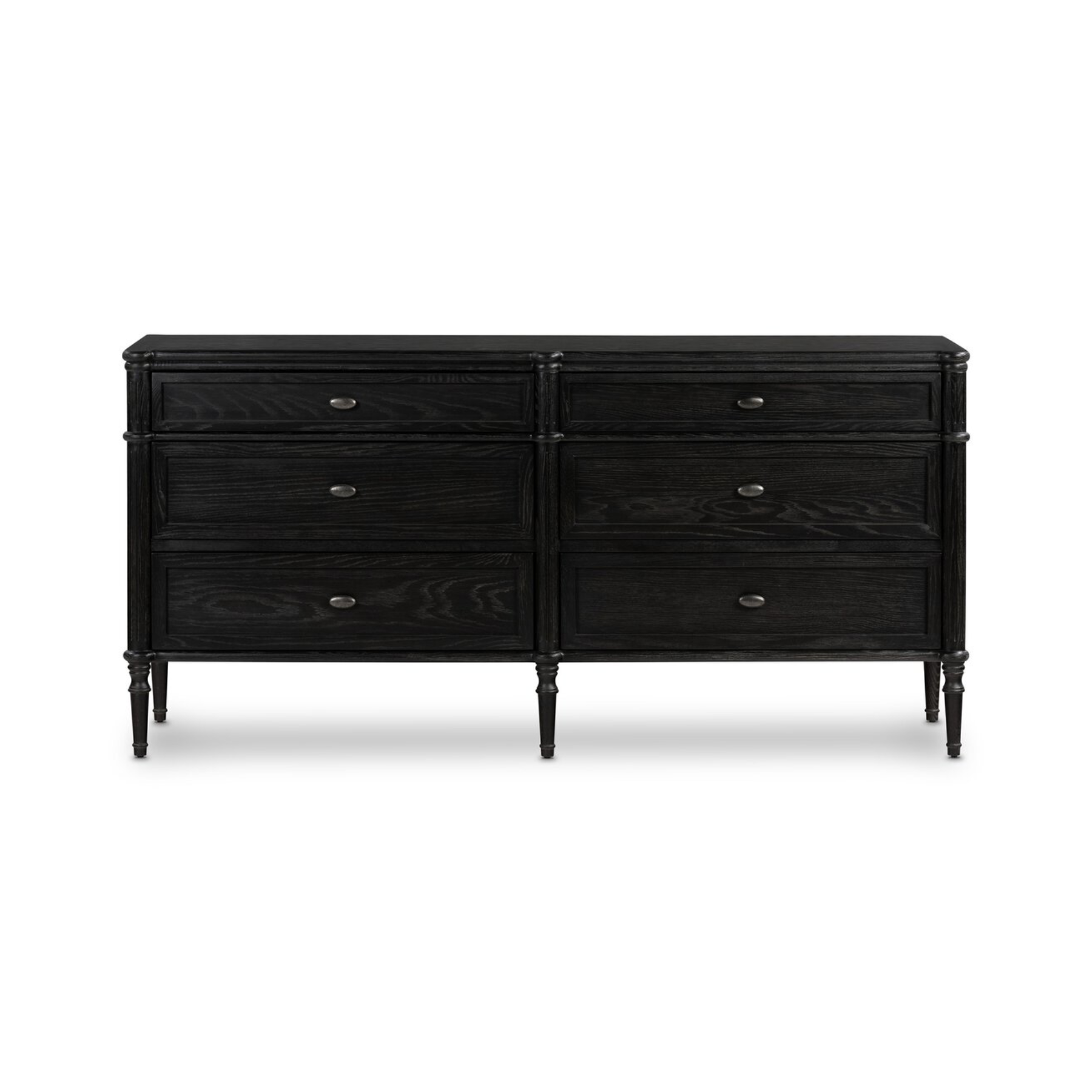 Toulouse 6 Drawer Dresser 16 - FURNITURE - dresser Four Hands Distressed Black