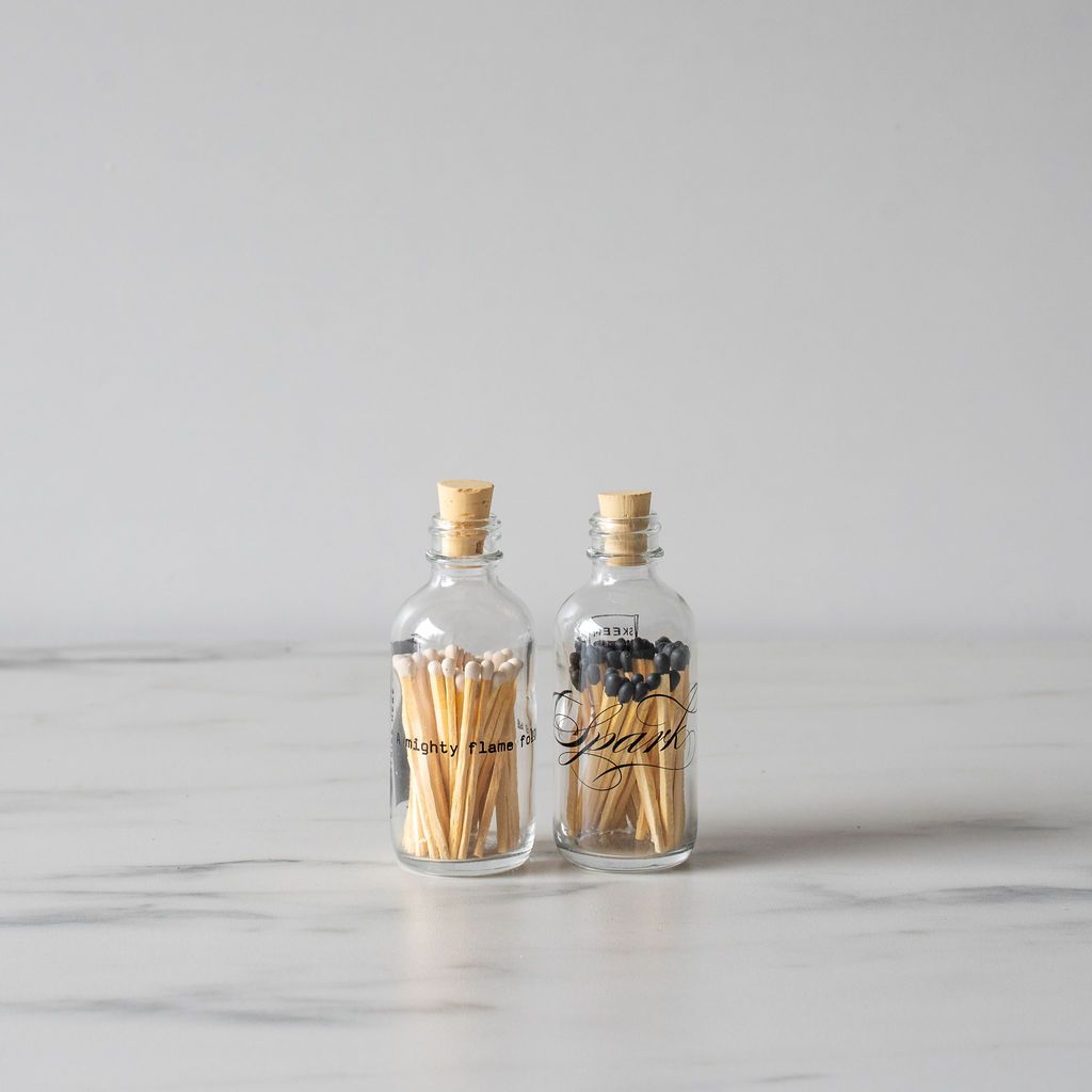Mini Apothecary Match Bottle - Black Tip matches Skeem (Design Home)