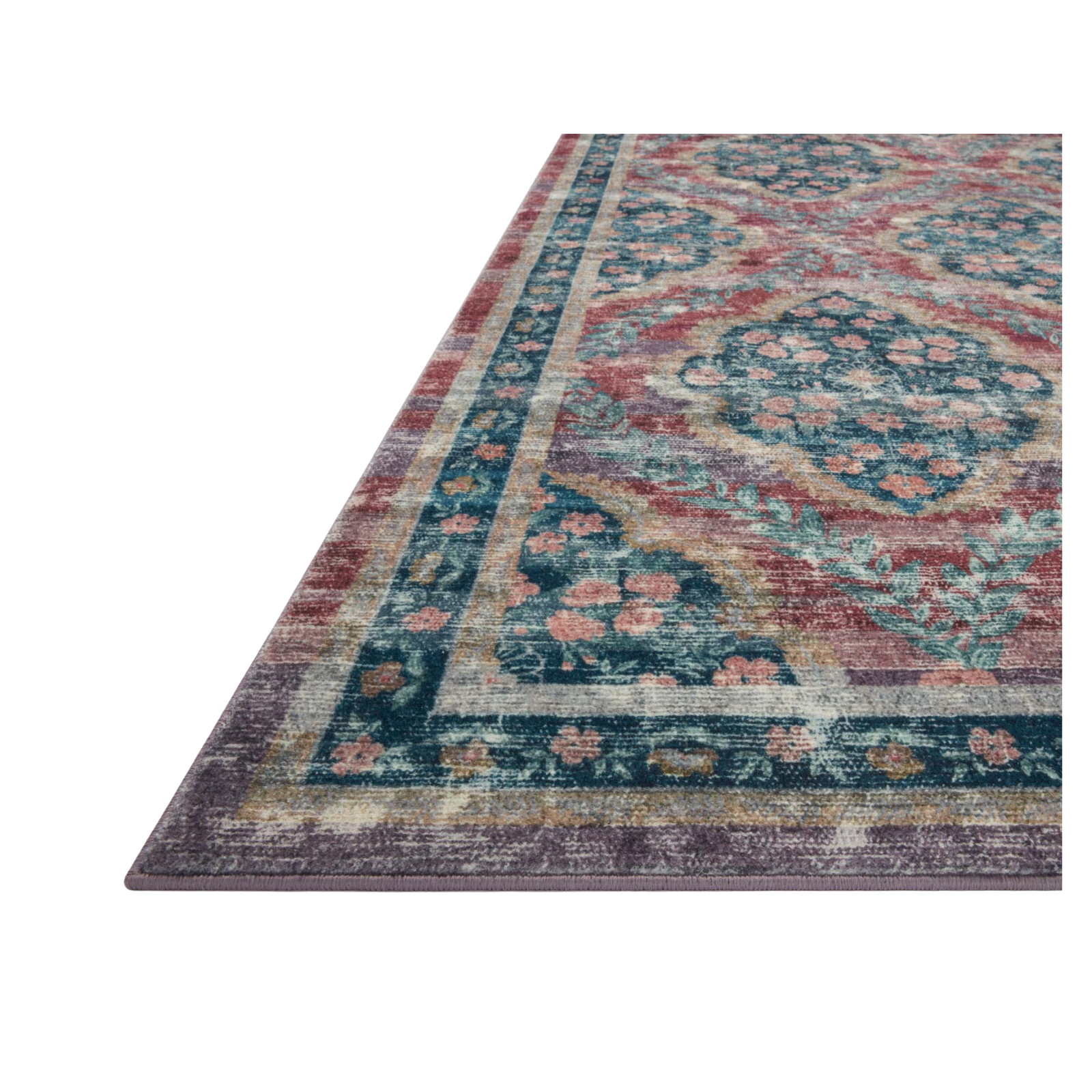 Rifle Paper Co. x Loloi Courtyard Chateau Red Rug 3-patterned rugs Loloi
