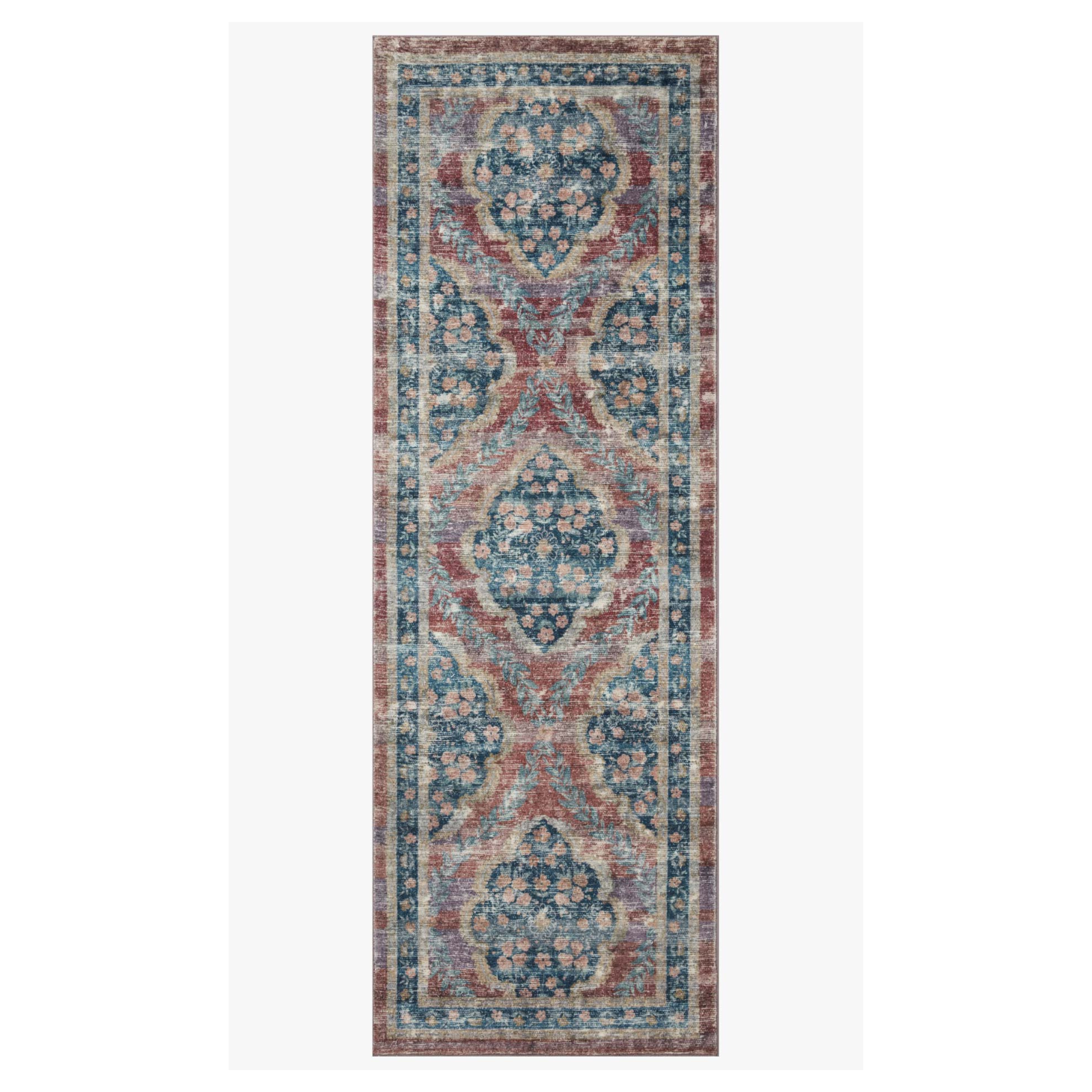 Rifle Paper Co. x Loloi Courtyard Chateau Red Rug 3-patterned rugs Loloi