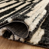 Chris Loves Julia x Loloi Alice Cream / Charcoal Stripes Rug RUGS - patterned Loloi