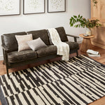 Chris Loves Julia x Loloi Alice Cream / Charcoal Stripes Rug RUGS - patterned Loloi