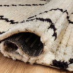 Chris Loves Julia x Loloi Alice Cream / Charcoal Diamond Rug RUGS - patterned Loloi