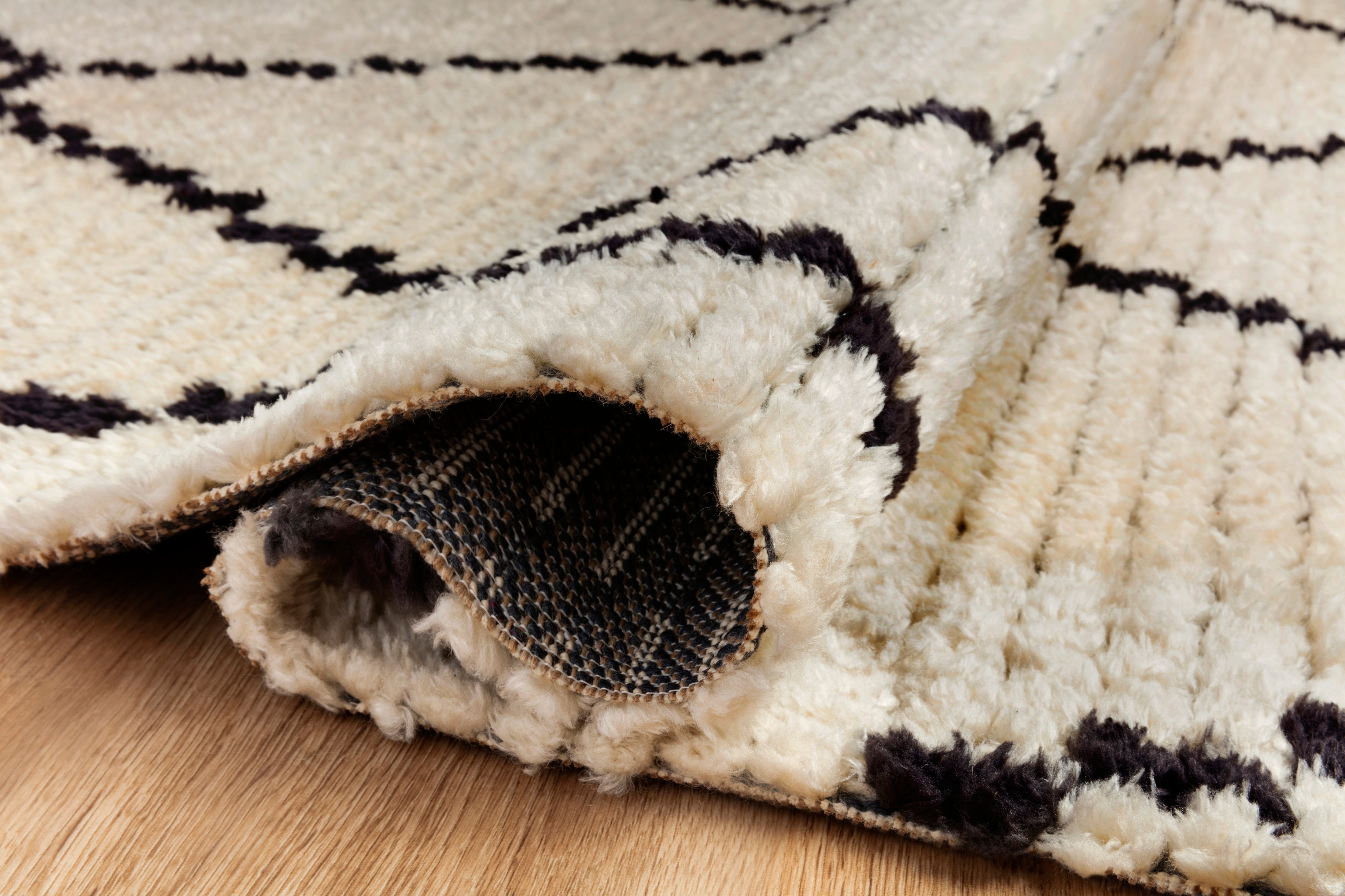 Chris Loves Julia x Loloi Alice Cream / Charcoal Diamond Rug RUGS - patterned Loloi