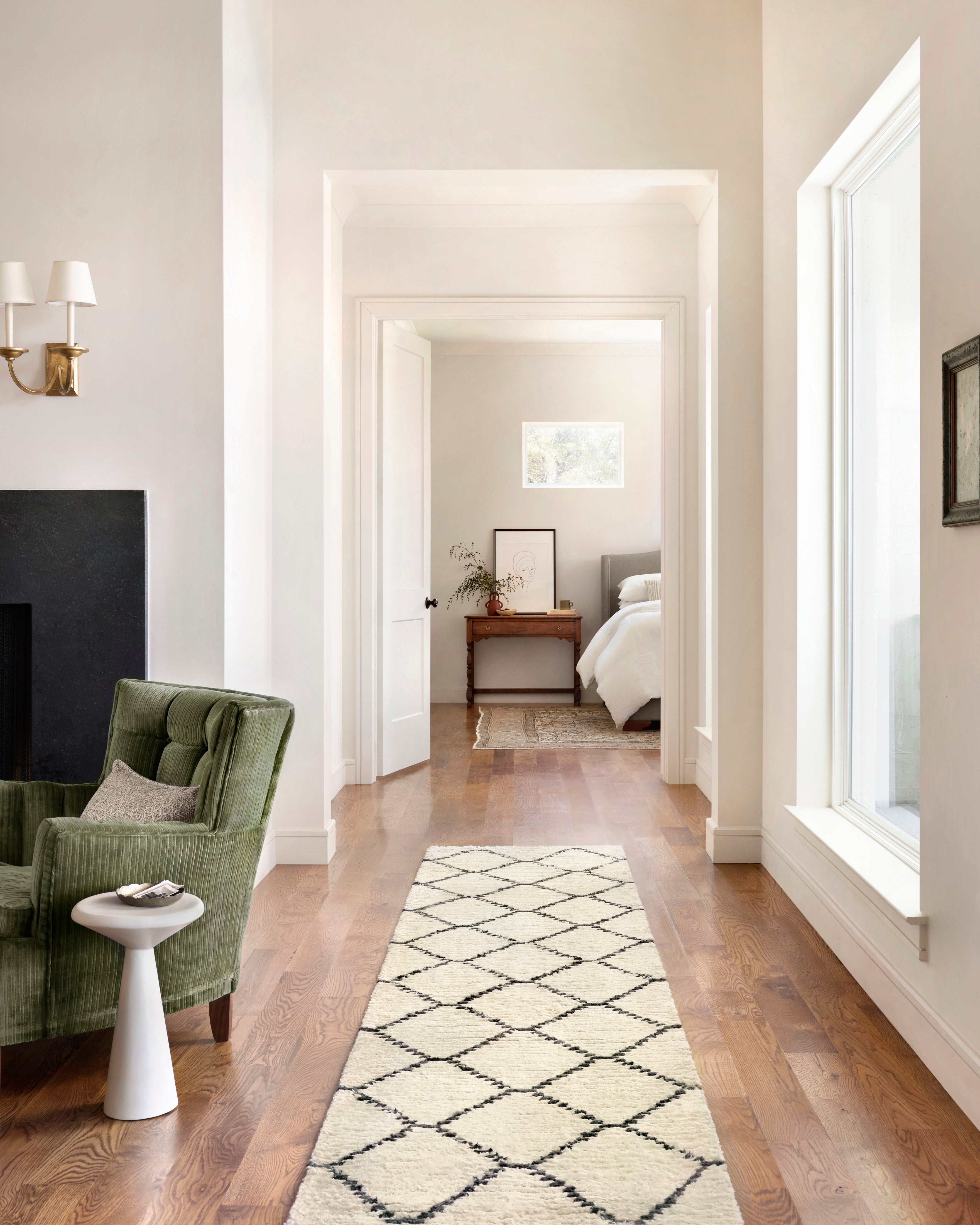Chris Loves Julia x Loloi Alice Cream / Charcoal Diamond Rug RUGS - patterned Loloi