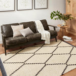 Chris Loves Julia x Loloi Alice Cream / Charcoal Diamond Rug RUGS - patterned Loloi