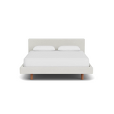 Custom Fabric Bento Queen Bed - Walnut Leg 1 - d - FURNITURE - Custom Beds EQ3