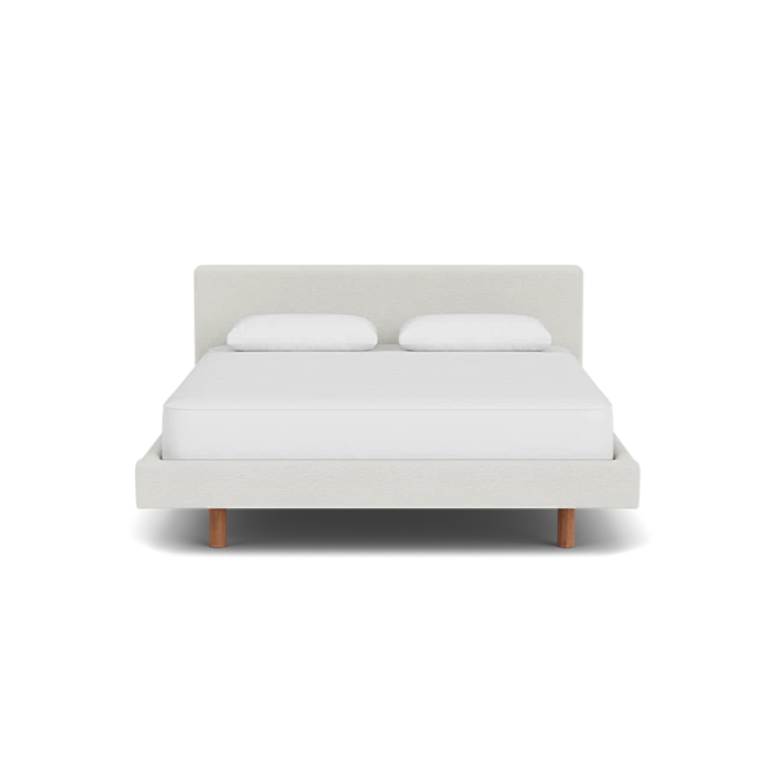 Custom Fabric Bento Queen Bed - Walnut Leg 1 - d - FURNITURE - Custom Beds EQ3