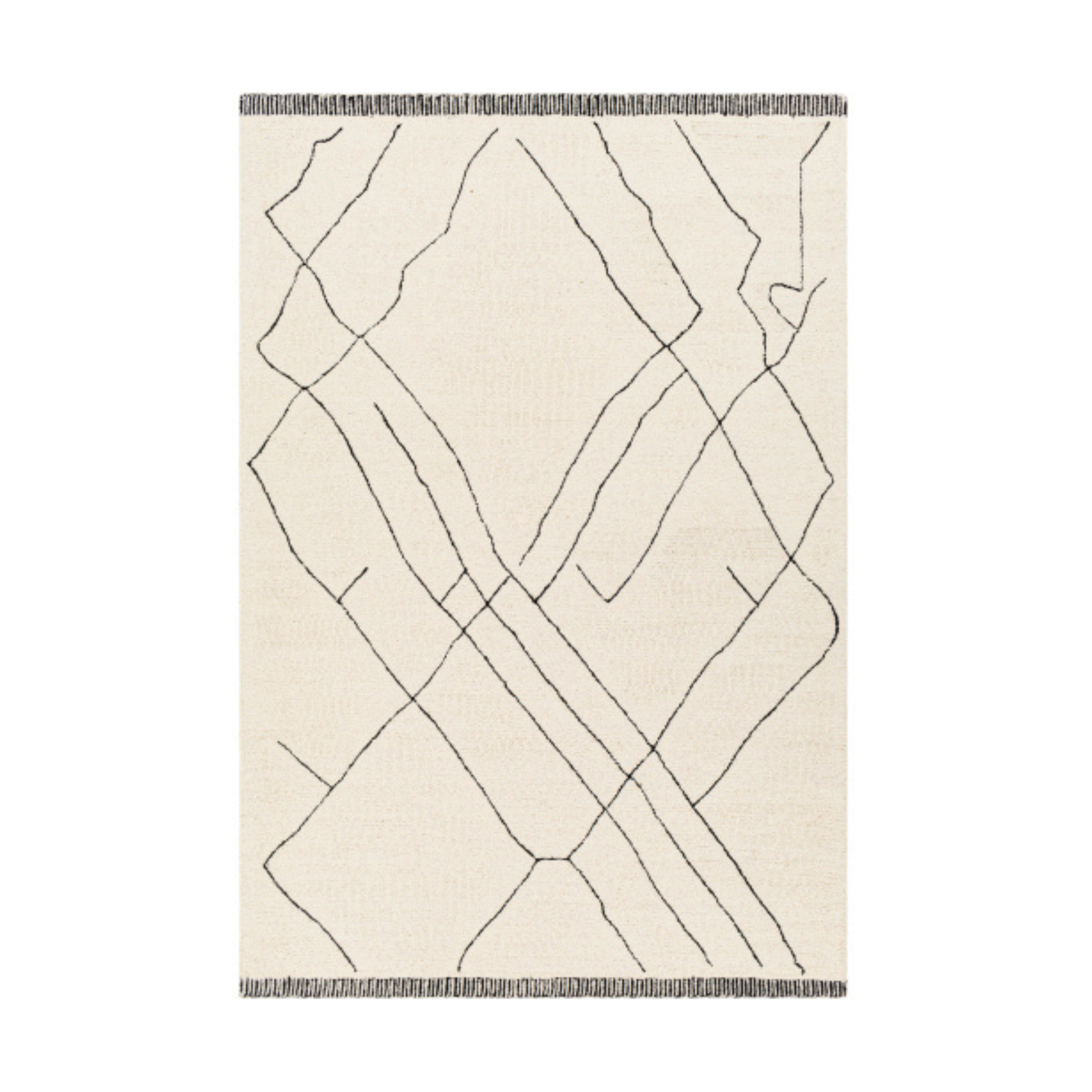 Arkell Cream/Black Rug 0-RUGS - wool Surya