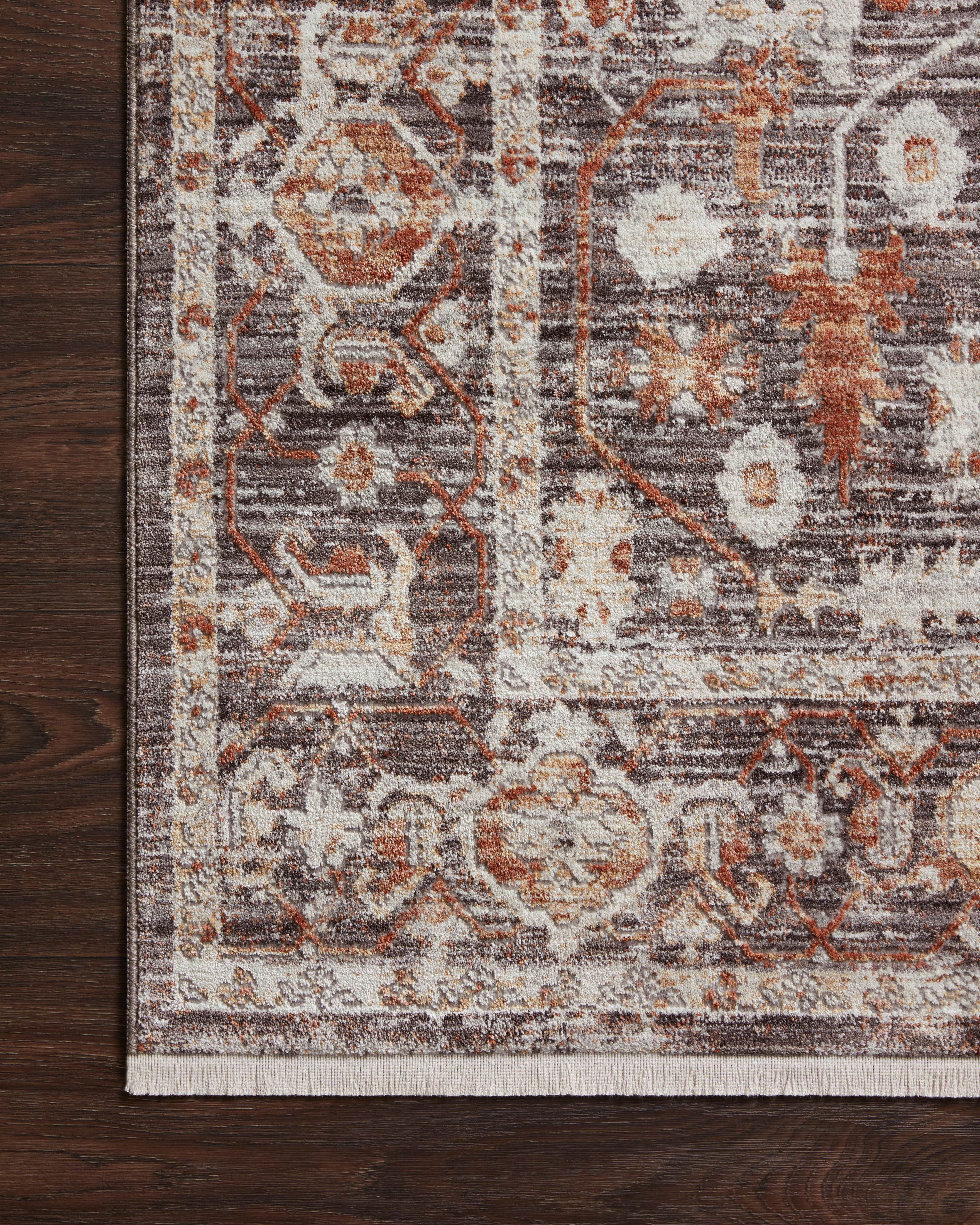 Loloi Bonney Charcoal / Spice Rug patterned rugs Loloi