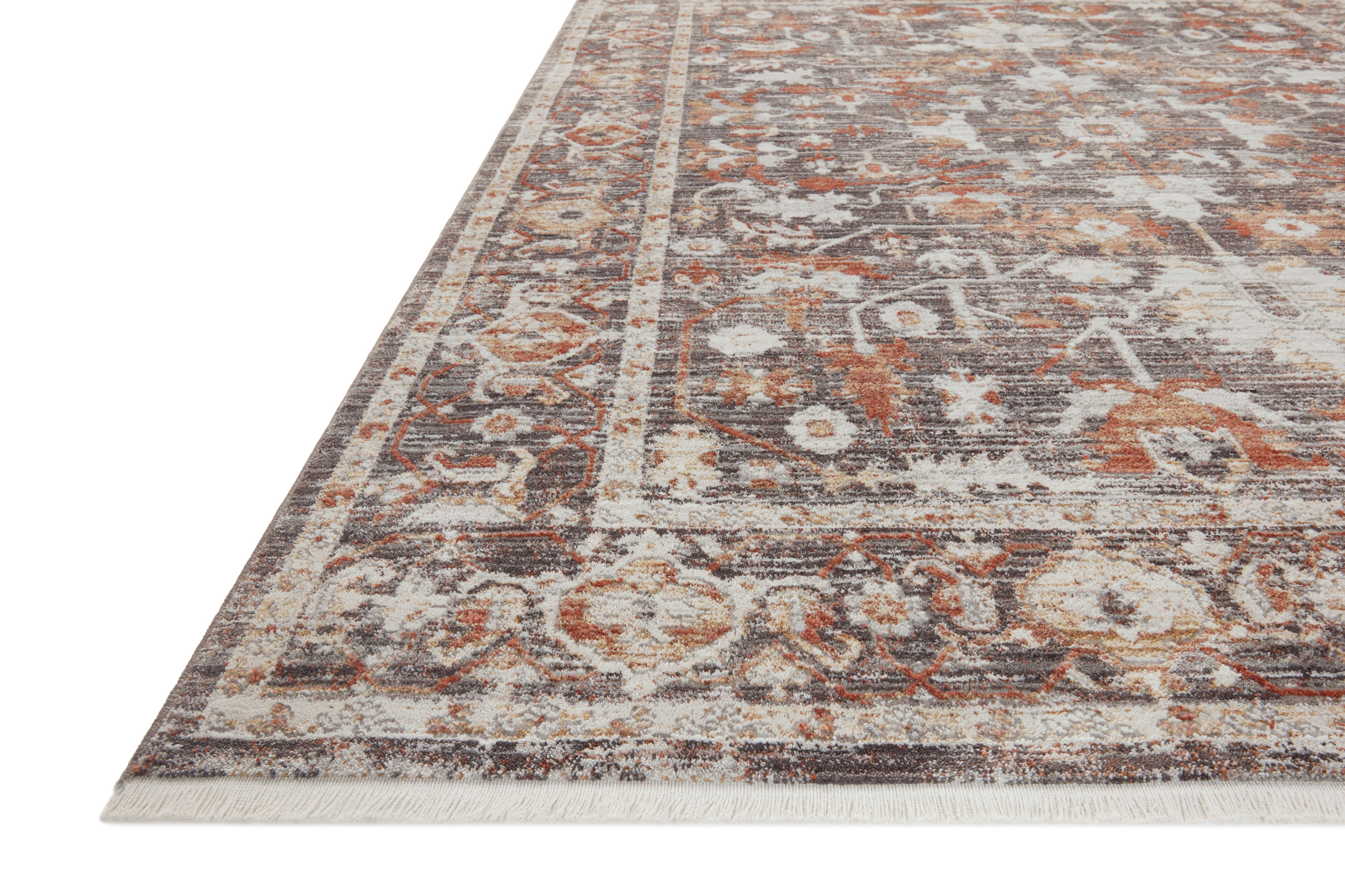 Loloi Bonney Charcoal / Spice Rug patterned rugs Loloi