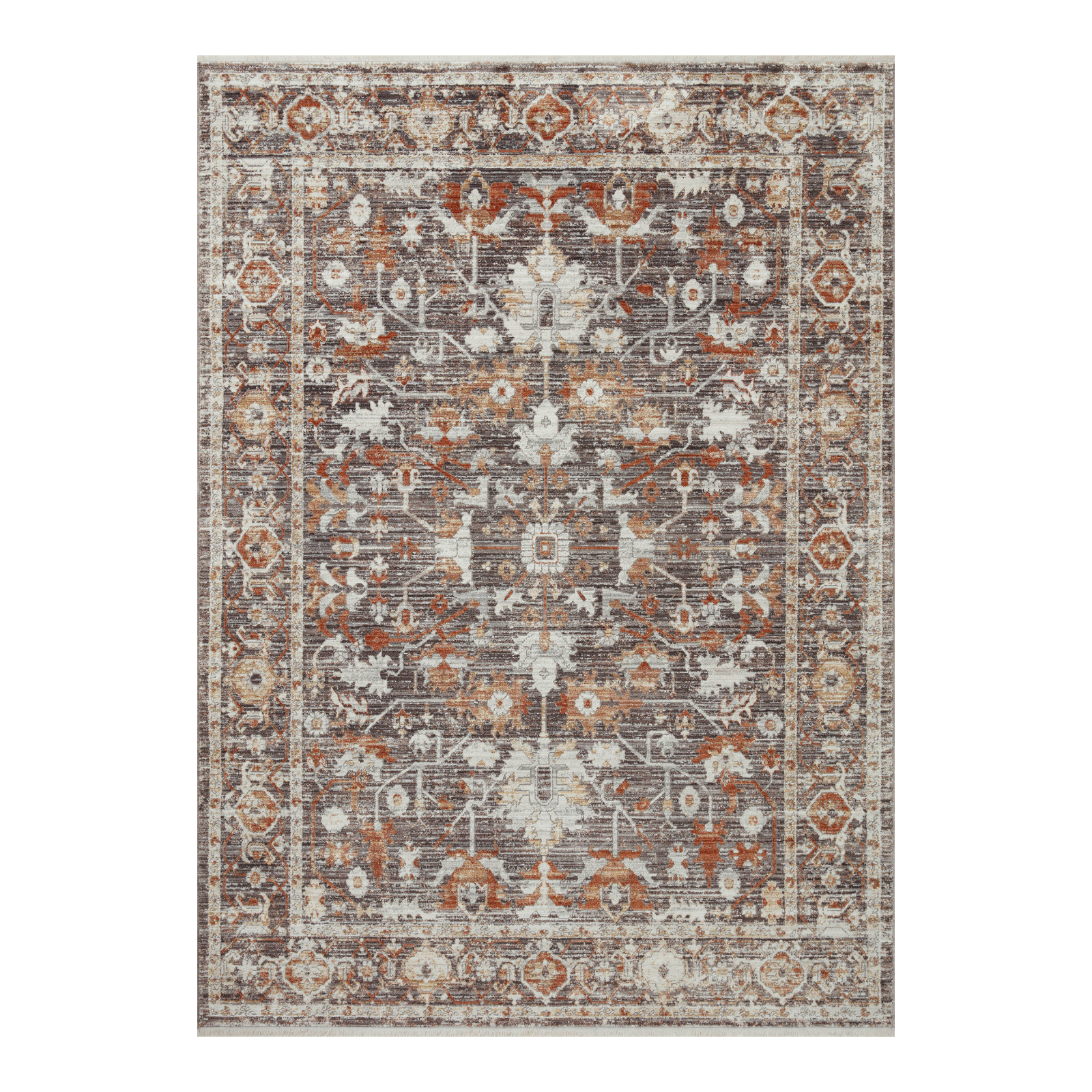 Loloi Bonney Charcoal / Spice Rug patterned rugs Loloi