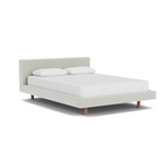 Custom Fabric Bento Queen Bed - Walnut Leg 1 - d - FURNITURE - Custom Beds EQ3 Ceder Light Grey