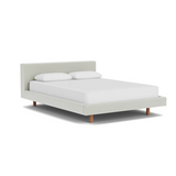 Custom Fabric Bento Queen Bed - Walnut Leg 1 - d - FURNITURE - Custom Beds EQ3 Ceder Light Grey