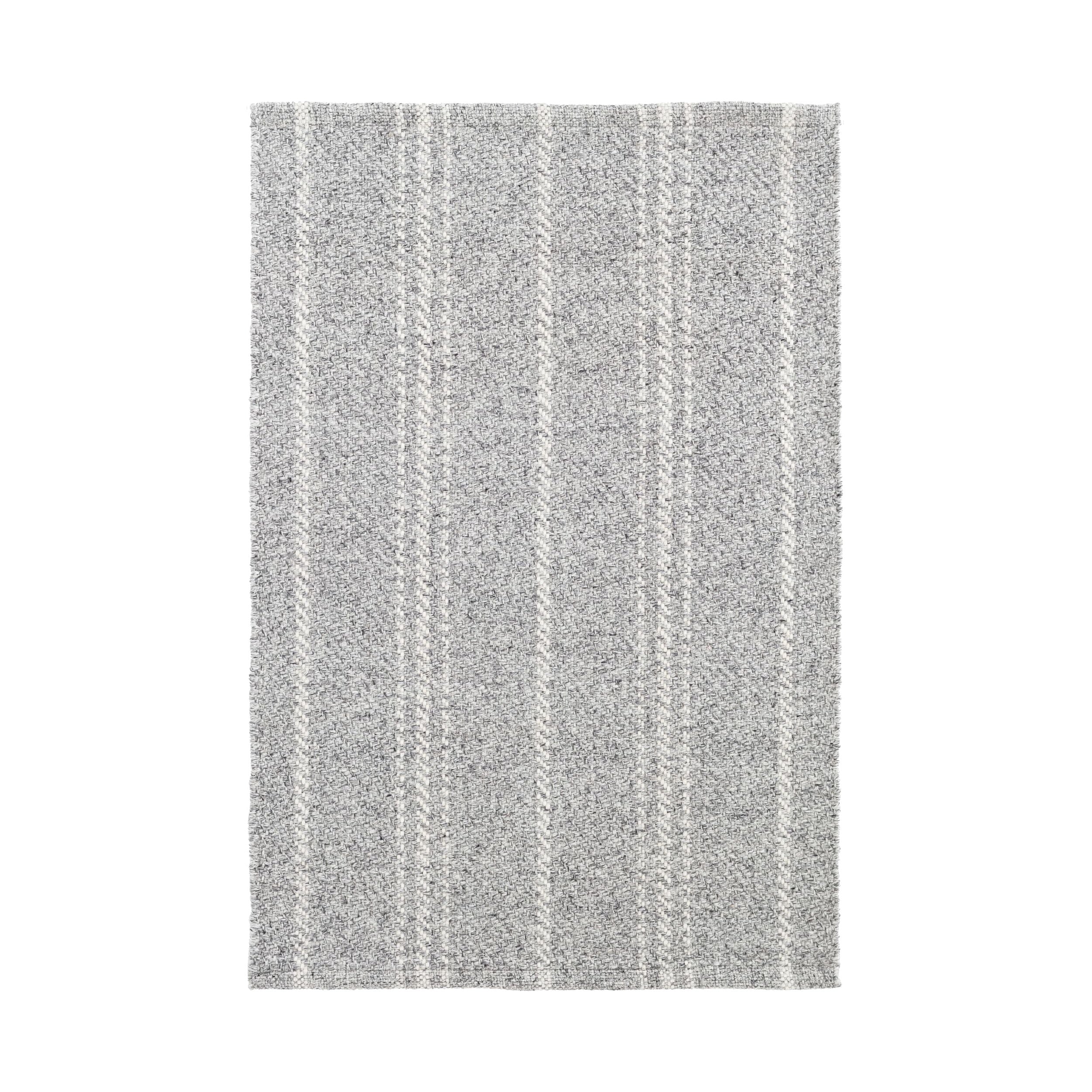 Melange Stripe Handwoven Indoor/Outdoor Rug RUGS - synthetic Dash & Albert Grey/Ivory 2' x 3'