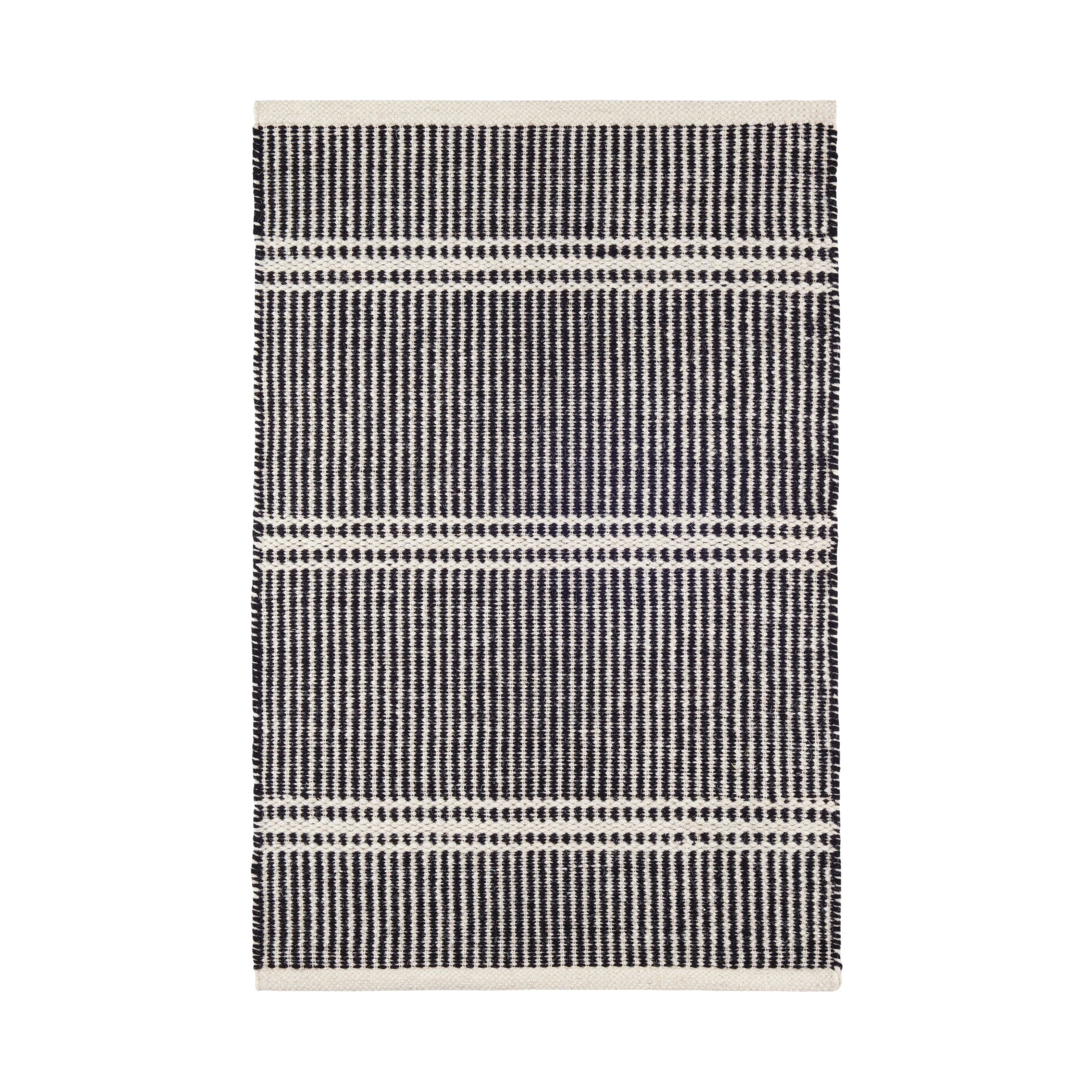 OVERSTOCK RUG - Malta Black/Ivory Handwoven Wool Rug - 8' x 10' IN STORE - Rugs Dash & Albert