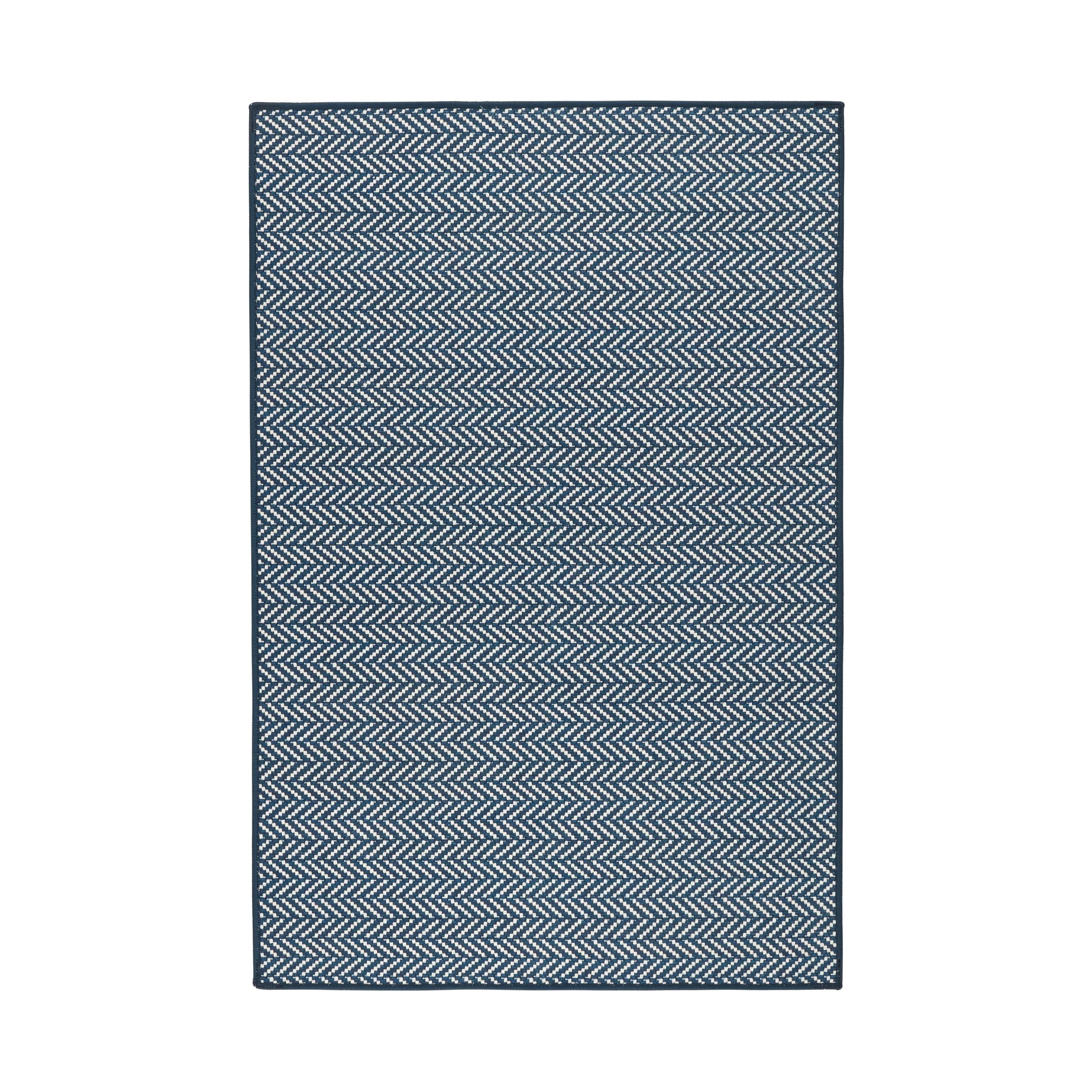 Herringbone Machine Washable Rug RUGS - washable Dash & Albert Navy 2' x 3'