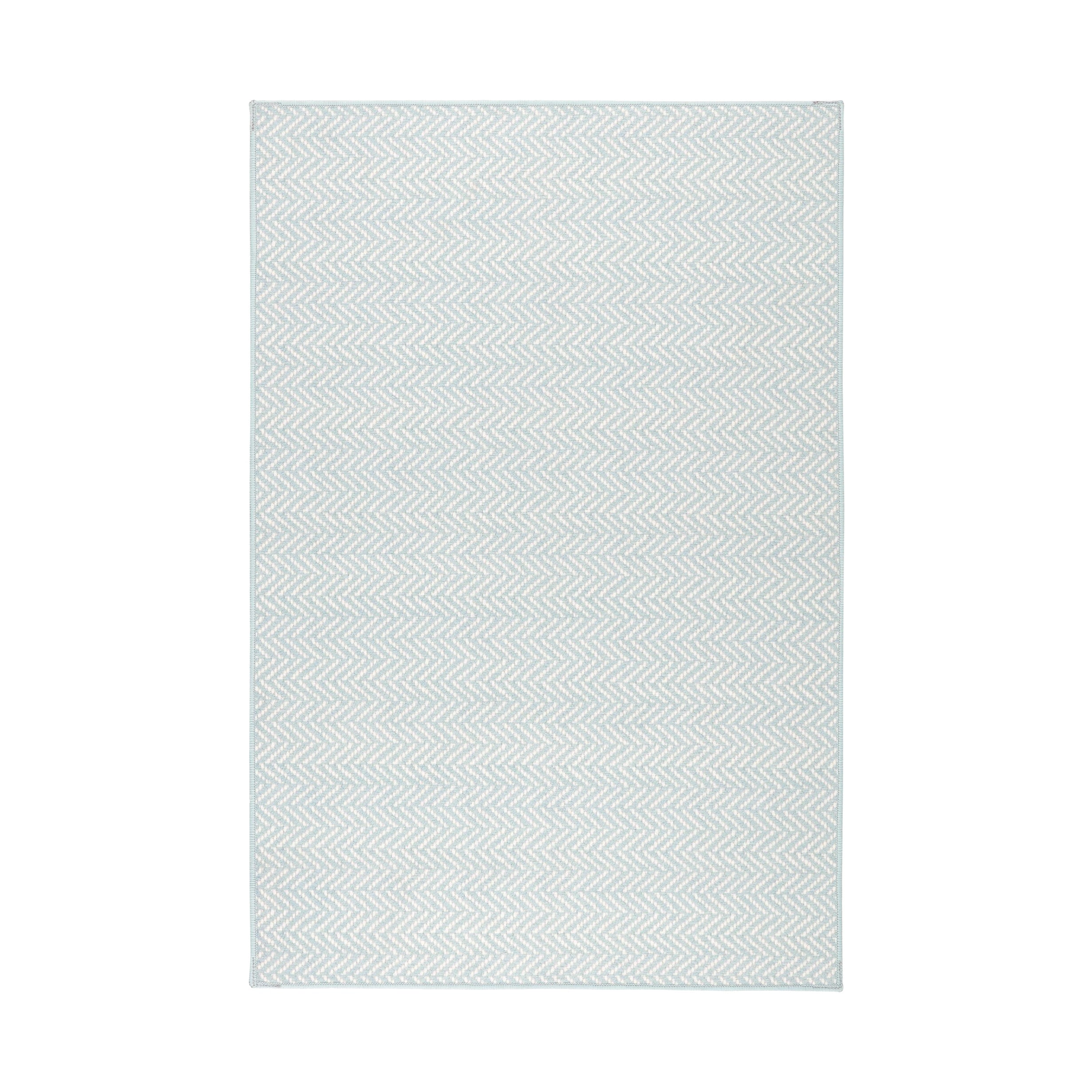 Herringbone Machine Washable Rug RUGS - washable Dash & Albert Swedish Blue 2' x 3'