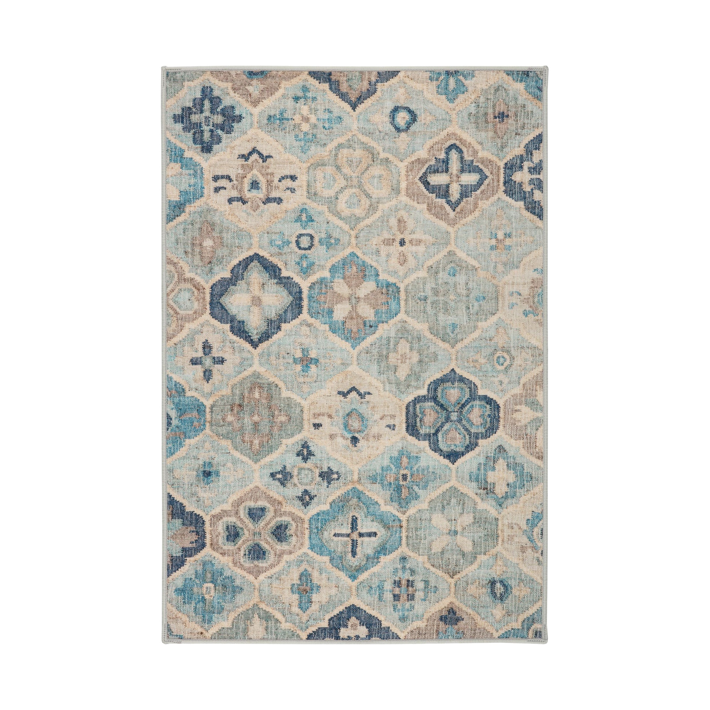 Pali Machine Washable Rug RUGS - washable Dash & Albert Blue 2' x 3'