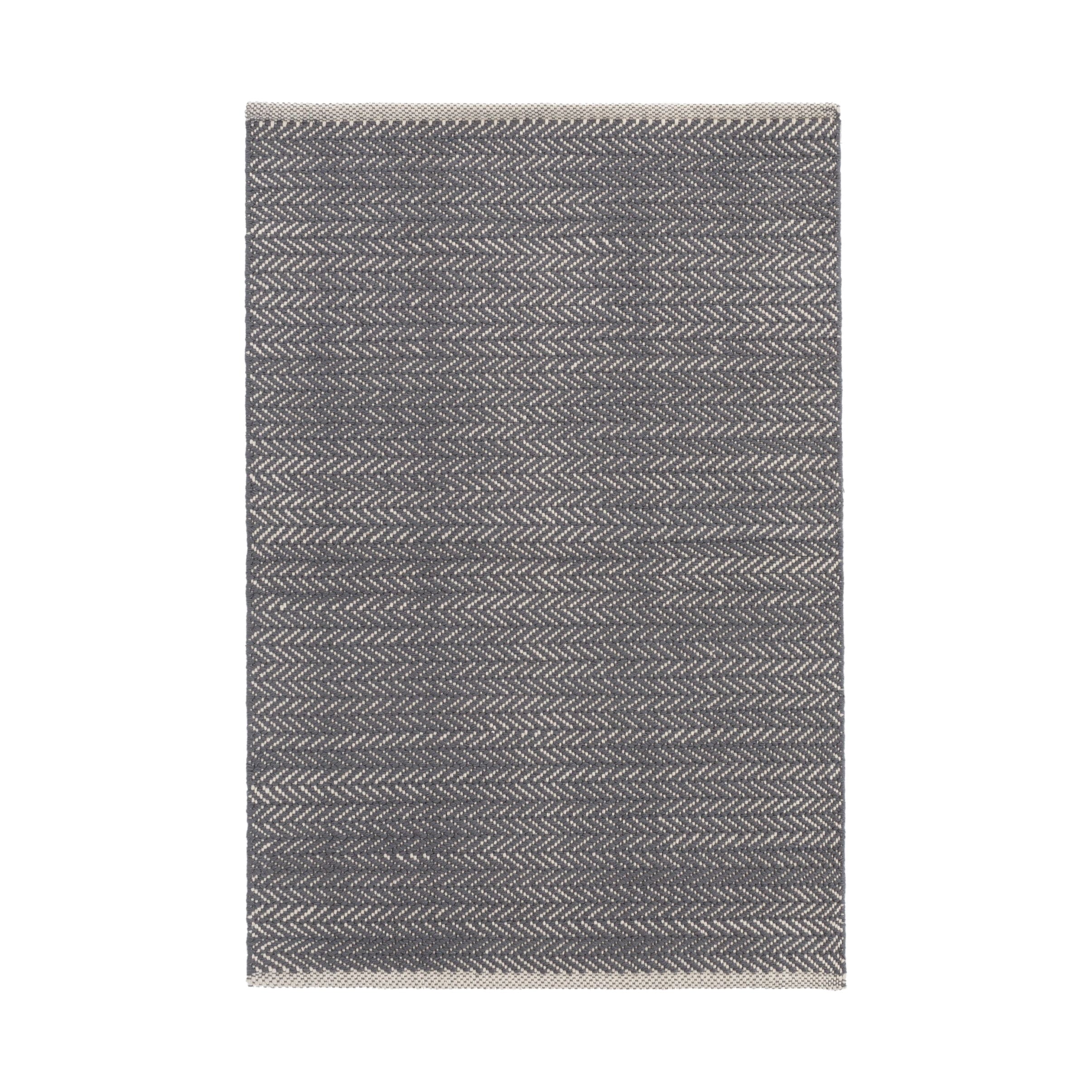 Herringbone Handwoven Cotton Rug RUGS - cotton Dash & Albert Shale 2' x 3'