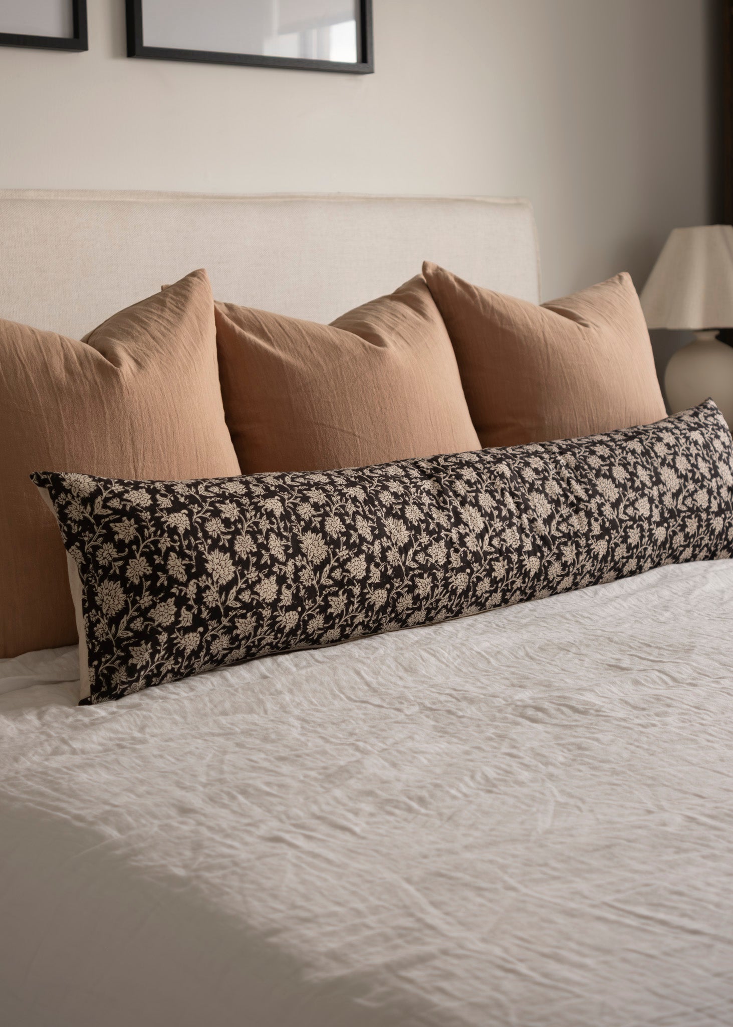 Mica Long Lumbar Pillow Cover 1 - PILLOWS - block print - neutral Rug & Weave Pillows