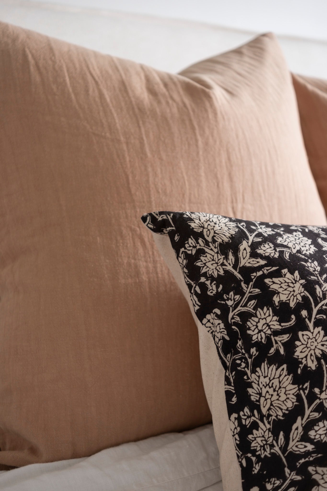 Mica Long Lumbar Pillow Cover 1 - PILLOWS - block print - neutral Rug & Weave Pillows