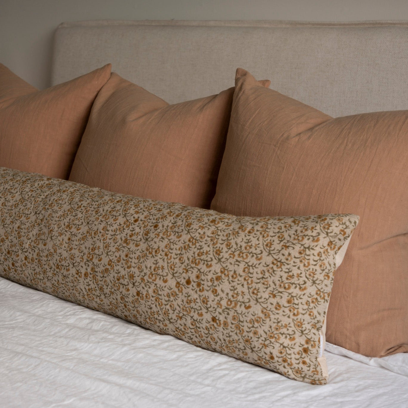 Tillie Long Lumbar Pillow Cover 1 - PILLOWS - block print - neutral Rug & Weave Pillows