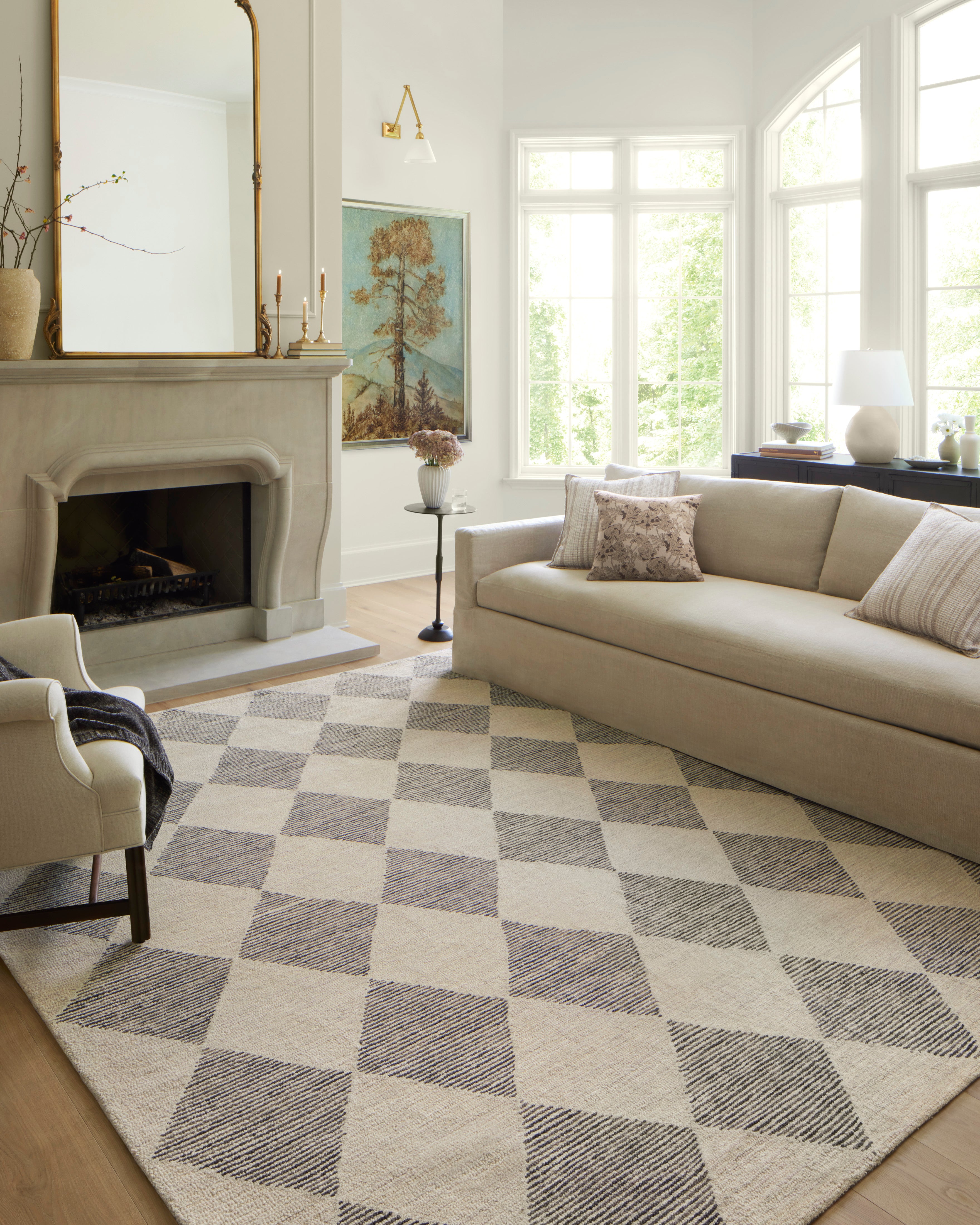 Chris Loves Julia x Loloi Francis Beige / Charcoal Rug Rugs Loloi