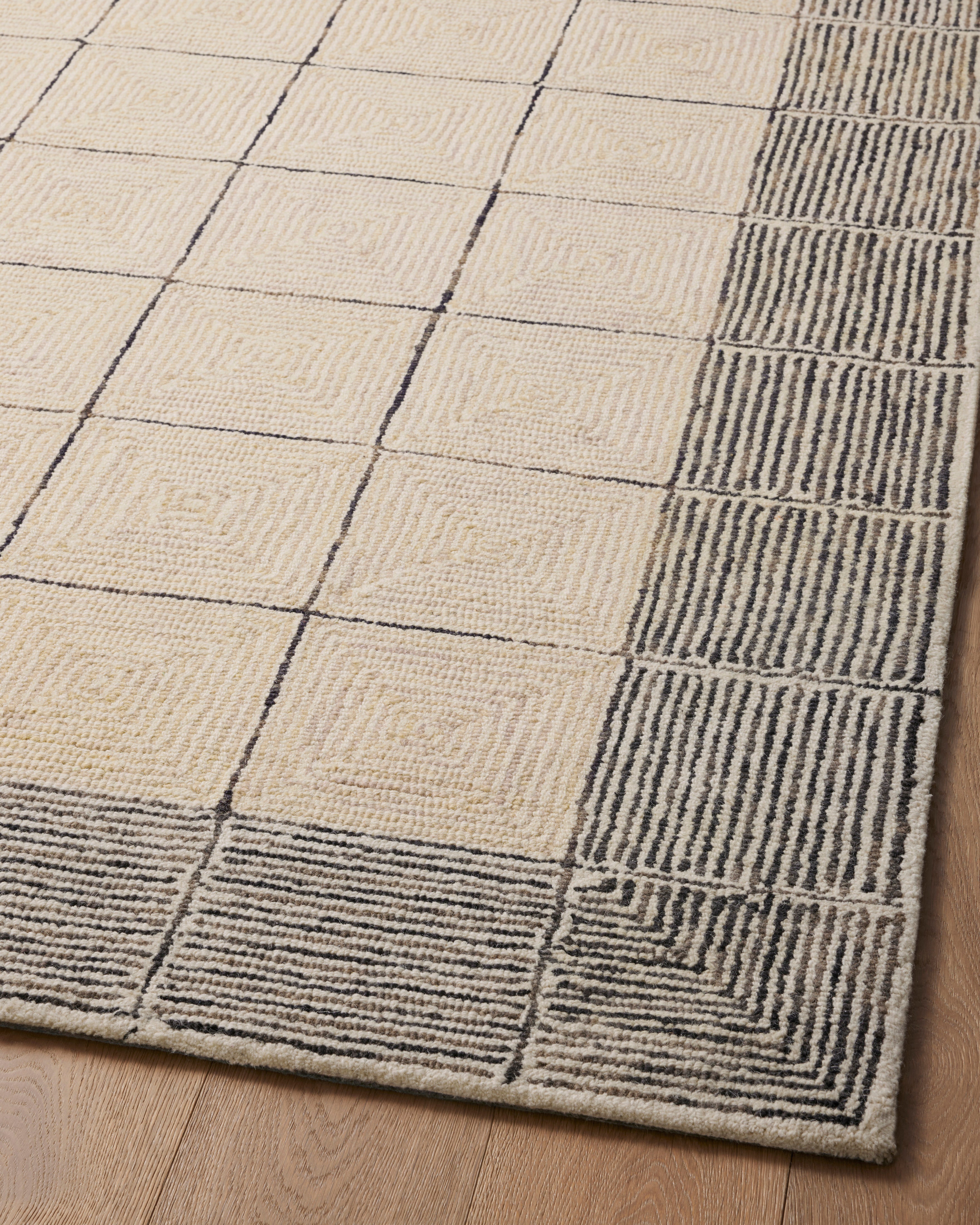 Chris Loves Julia x Loloi Francis Cream / Black Rug 0-RUGS Loloi